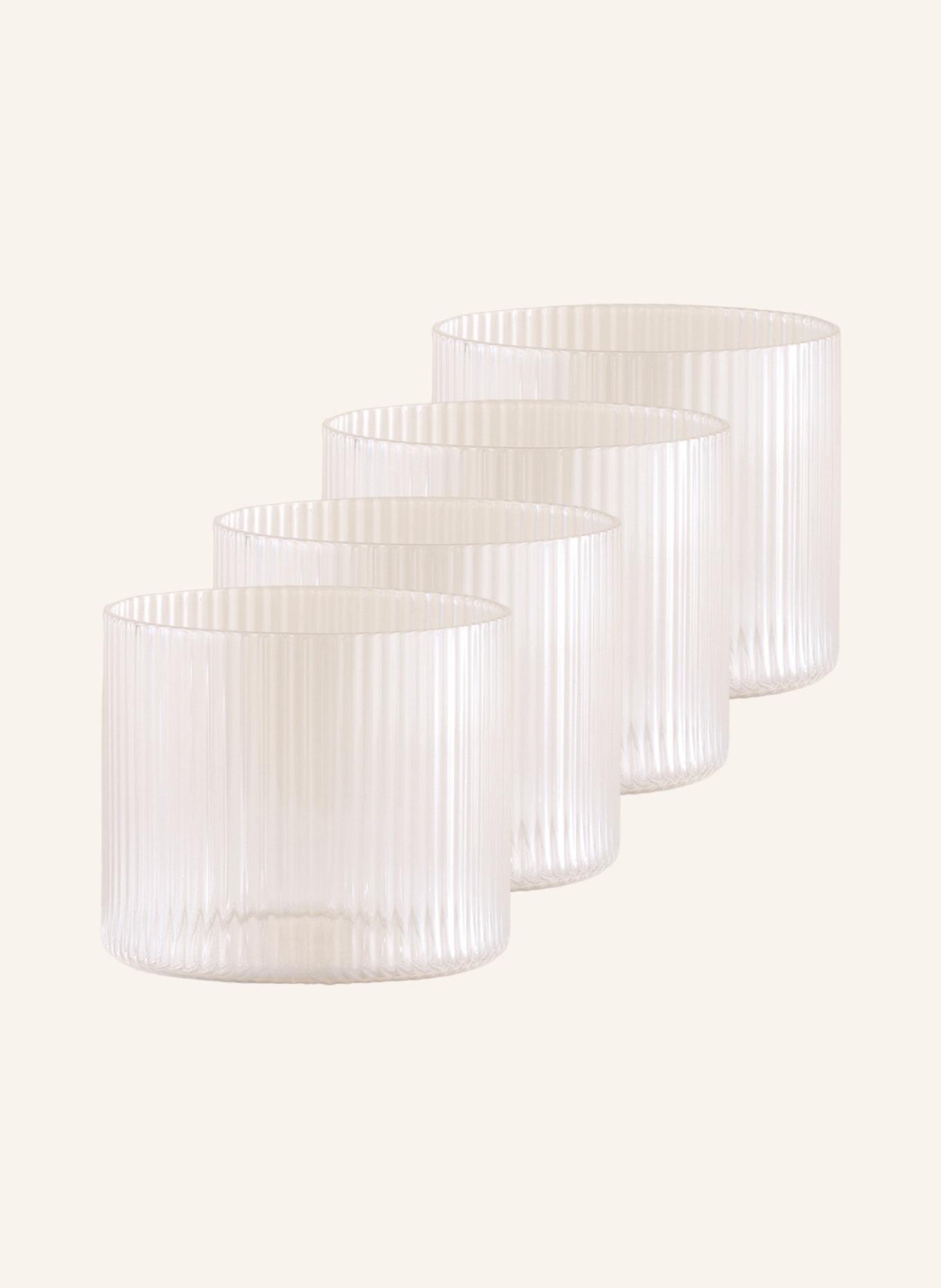 Ferm LIVING Set of 4 drinking glasses RIPPLE, Color: WHITE (Image 1)