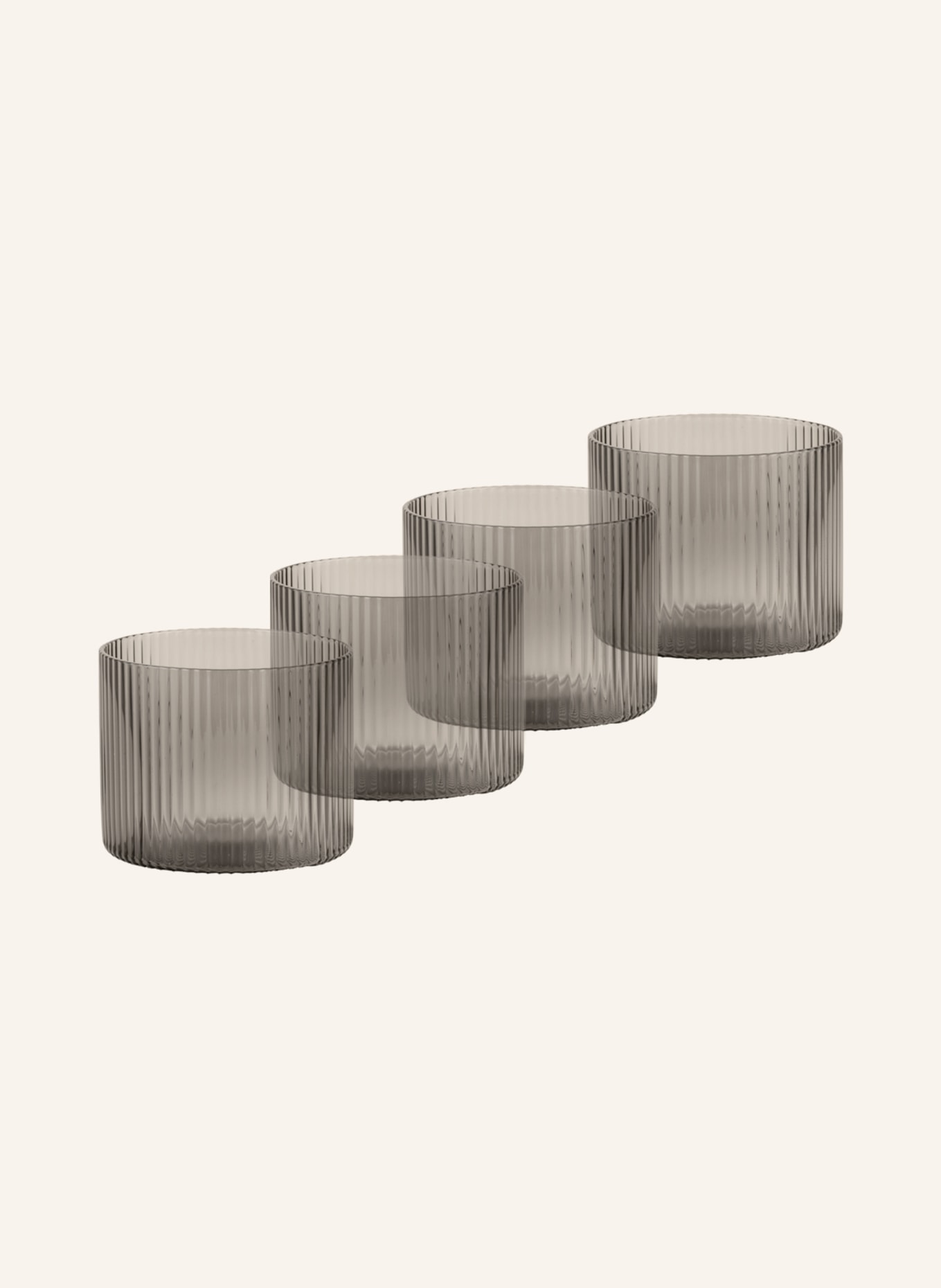 Ferm LIVING Set of 4 drinking glasses RIPPLE, Color: GRAY (Image 1)