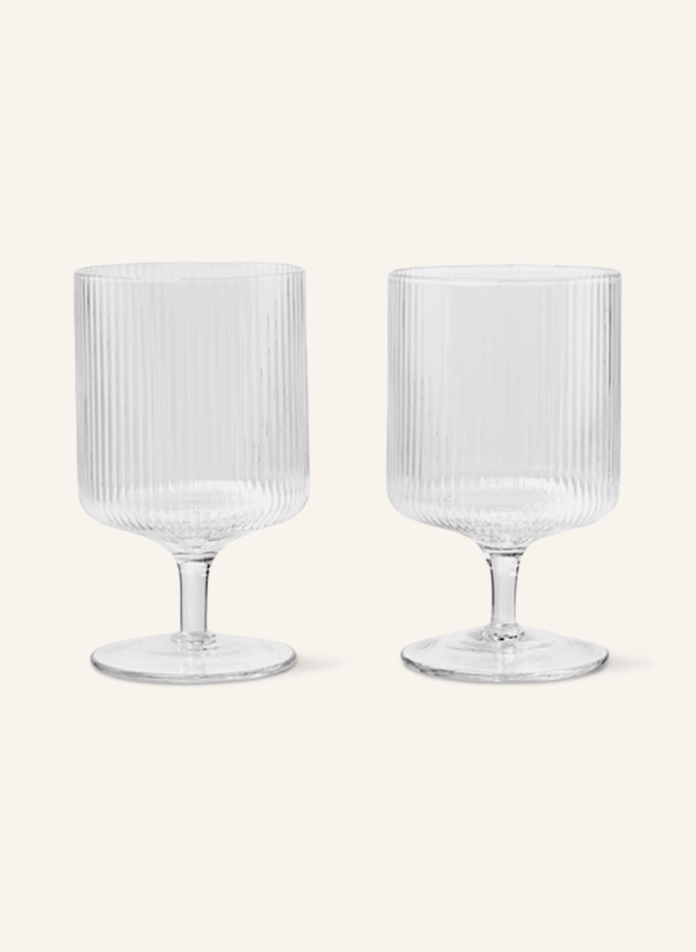 Ferm LIVING Set of 2 wine glasses RIPPLE, Color: WHITE (Image 1)
