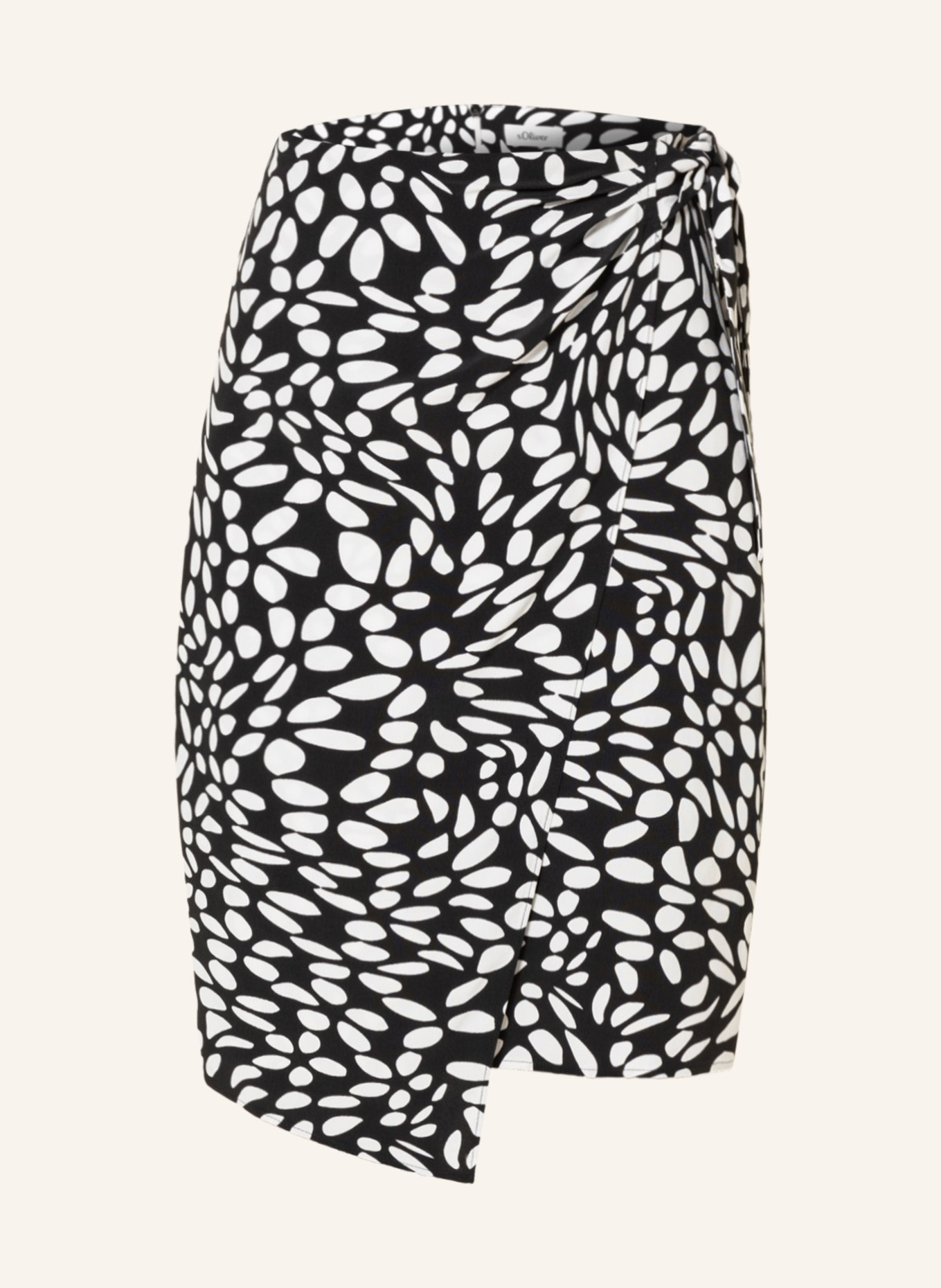 s.Oliver BLACK LABEL Skirt in wrap look, Color: BLACK/ WHITE (Image 1)