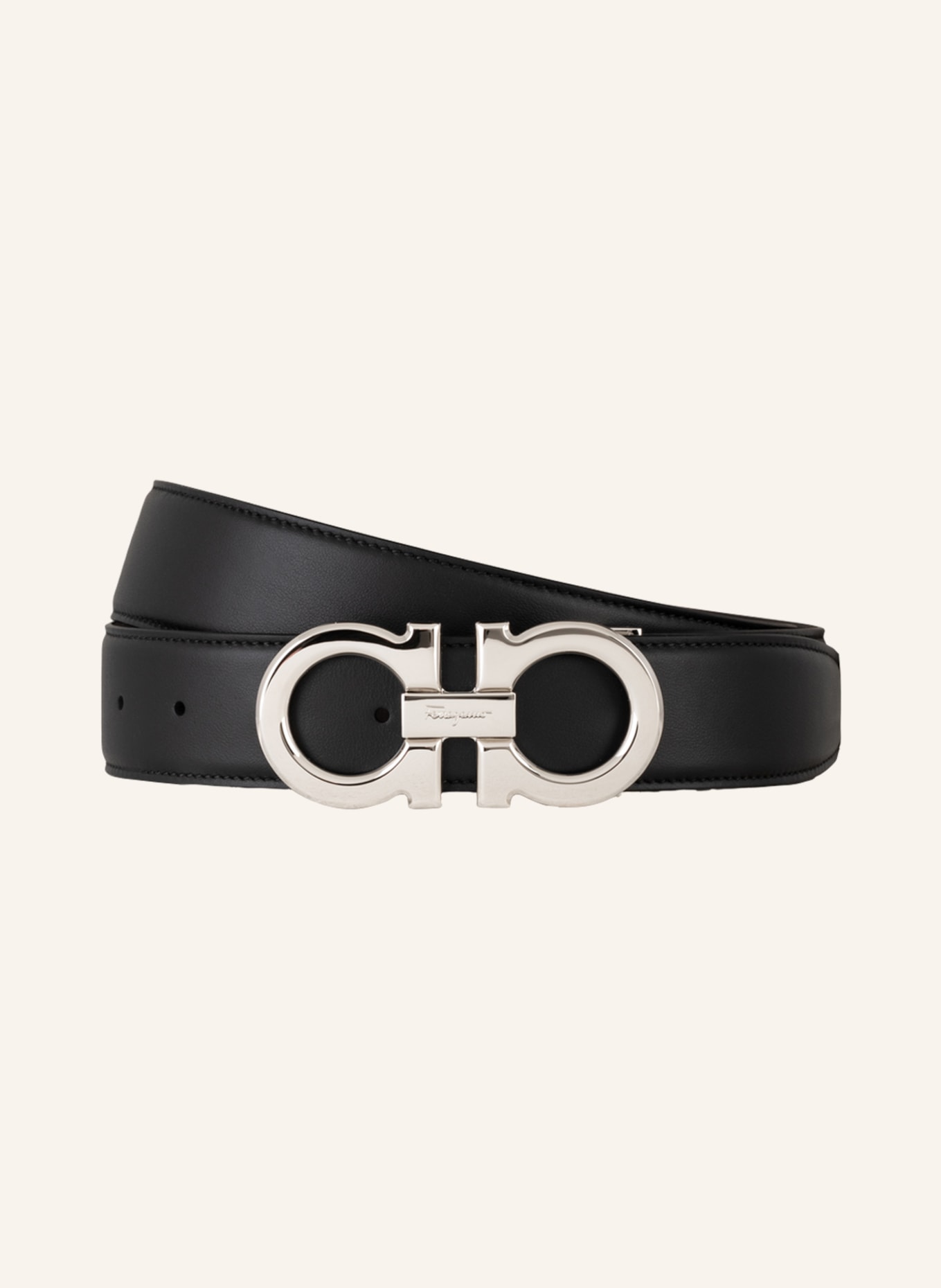 FERRAGAMO Reversible leather belt, Color: BLACK (Image 1)