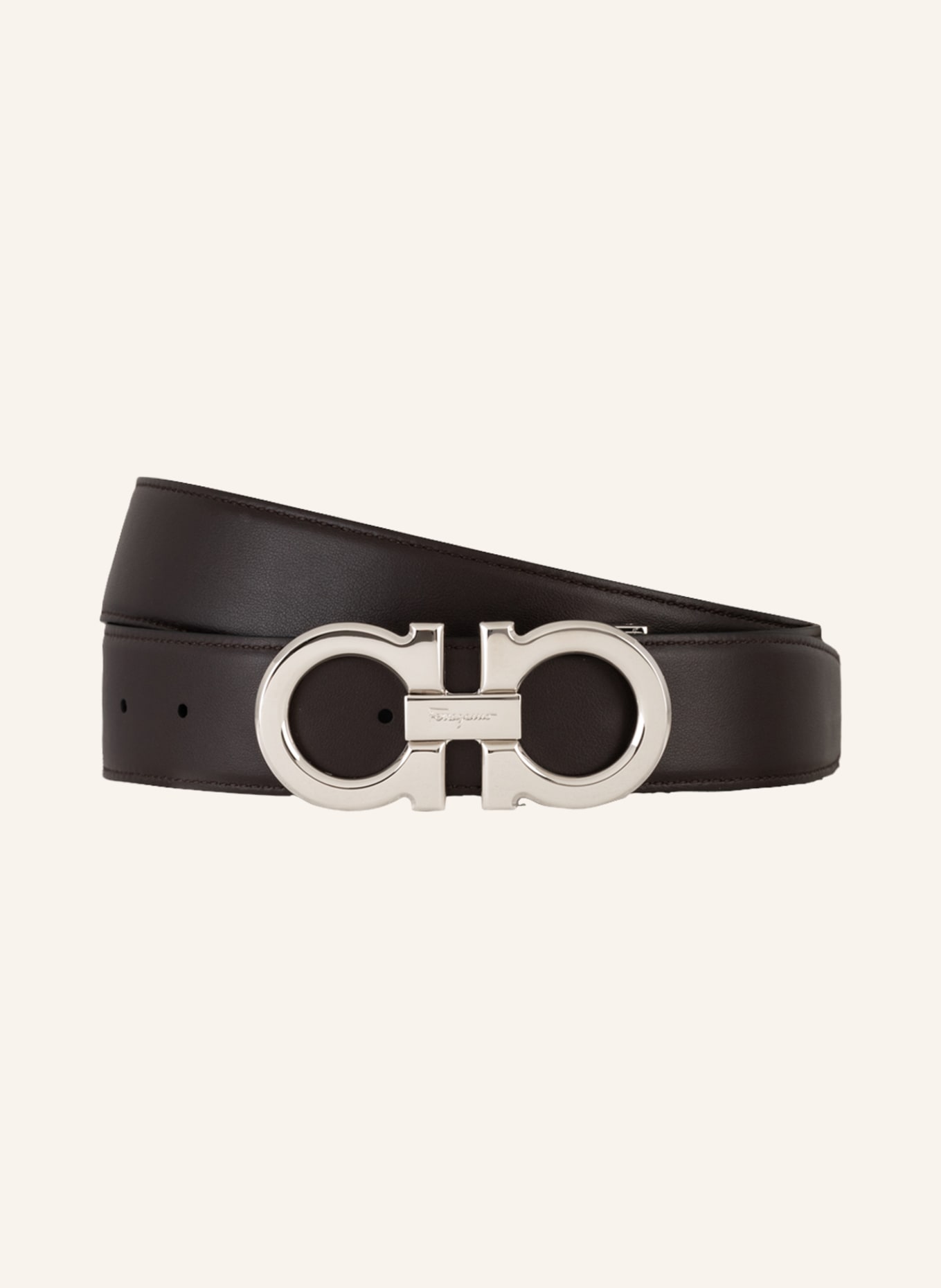 FERRAGAMO Reversible leather belt, Color: BLACK (Image 2)