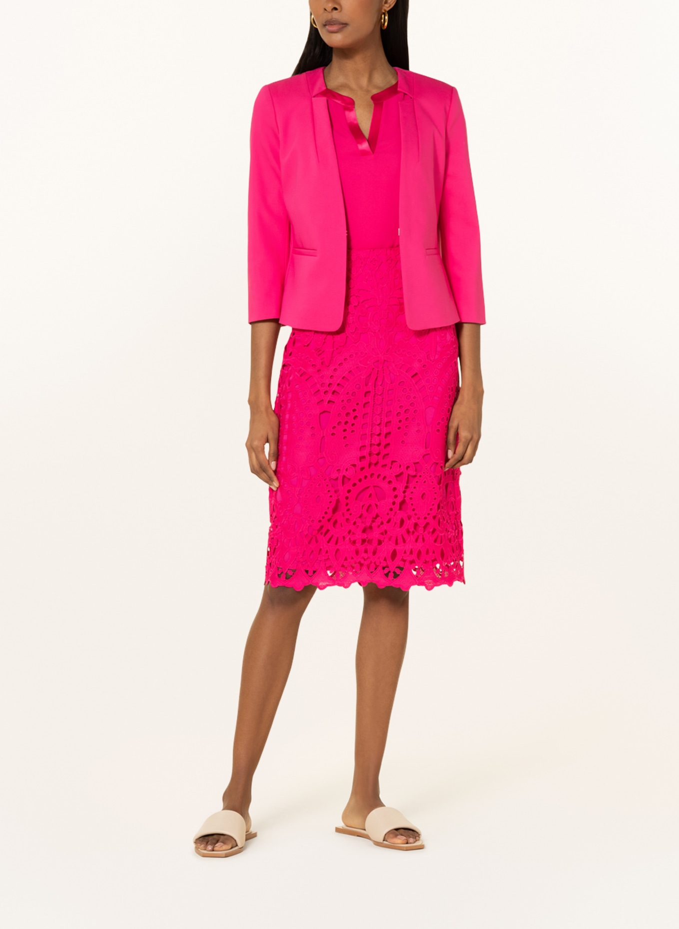 comma Blazer with 3/4 sleeve, Color: PINK (Image 2)