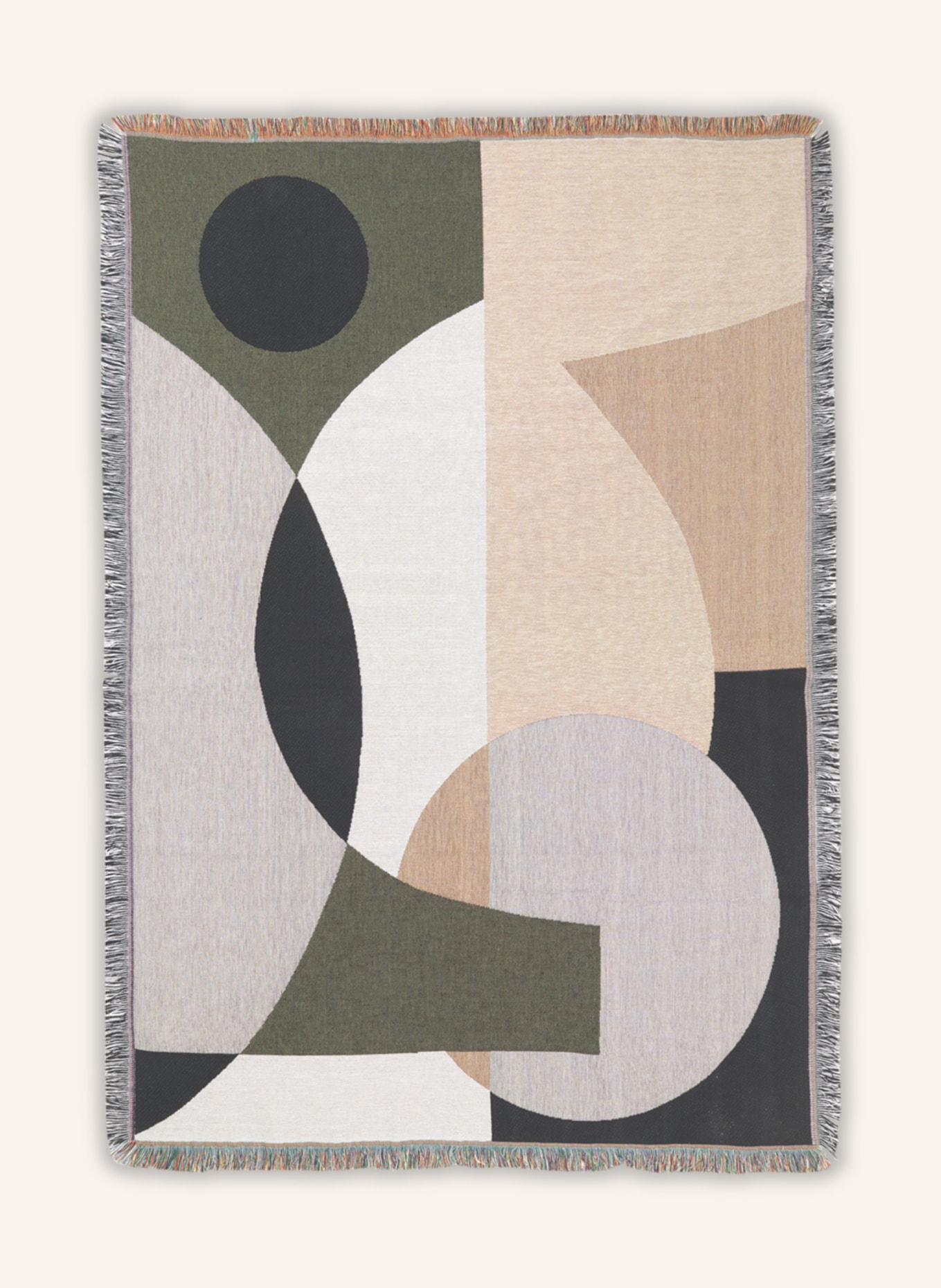 Ferm LIVING Throw ENTIRE TAPESTRY, Color: BEIGE/ LIGHT GRAY (Image 1)