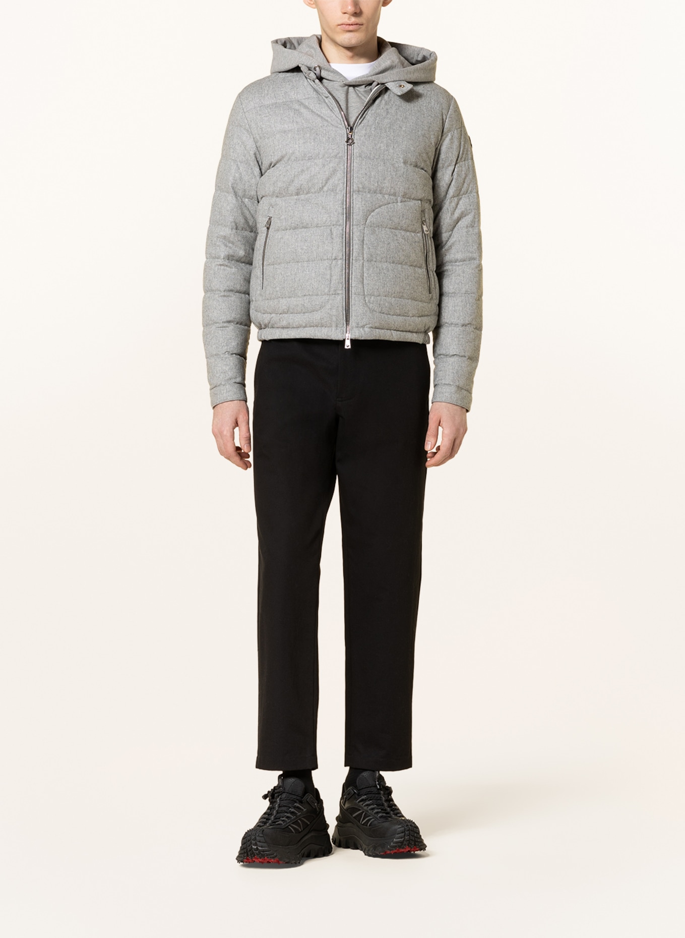 MONCLER Down jacket ACORUS with cashmere, Color: LIGHT GRAY (Image 2)