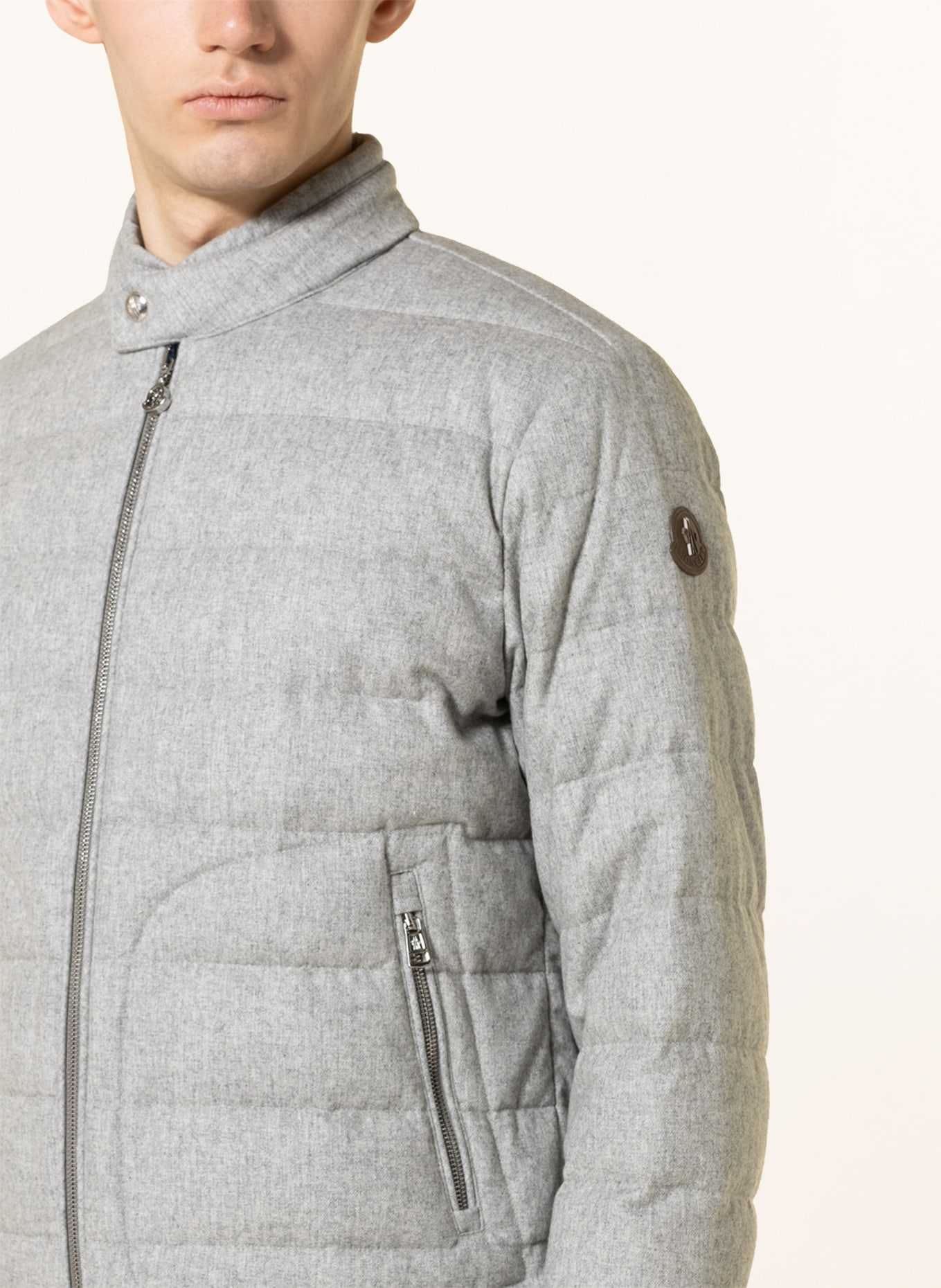 MONCLER Down jacket ACORUS with cashmere, Color: LIGHT GRAY (Image 4)