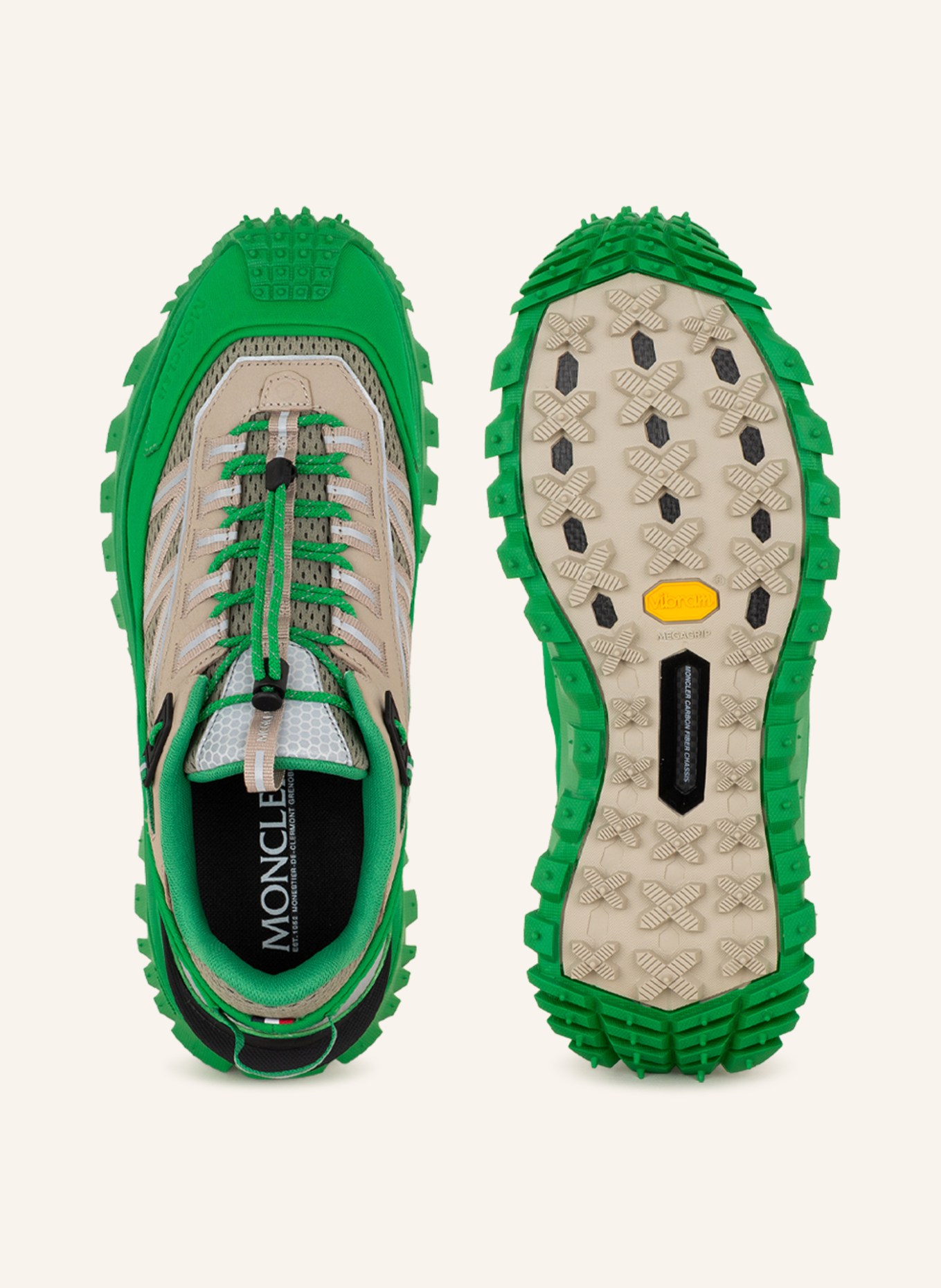 MONCLER GRENOBLE Sneakers TRAILGRIP, Color: GREEN/ BEIGE (Image 5)