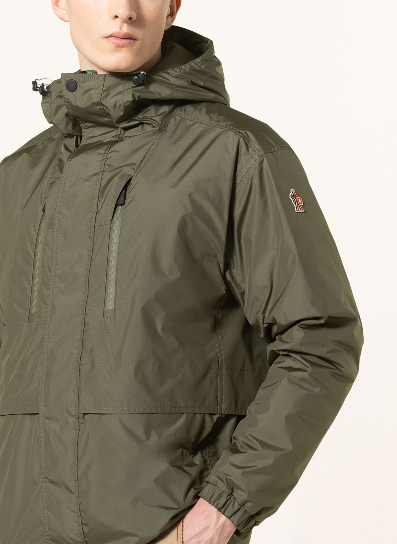 MONCLER GRENOBLE Down jacket LEUK, Color: OLIVE (Image 5)