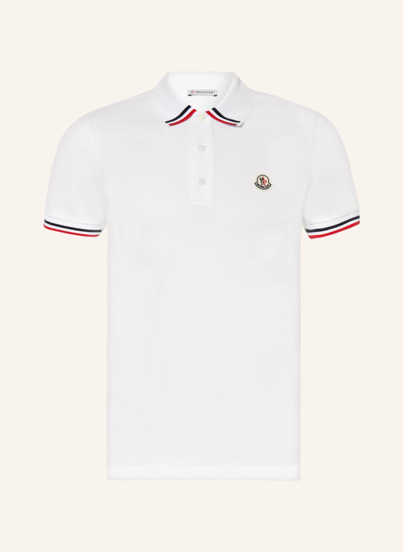 MONCLER Piqué polo shirt, Color: WHITE (Image 1)