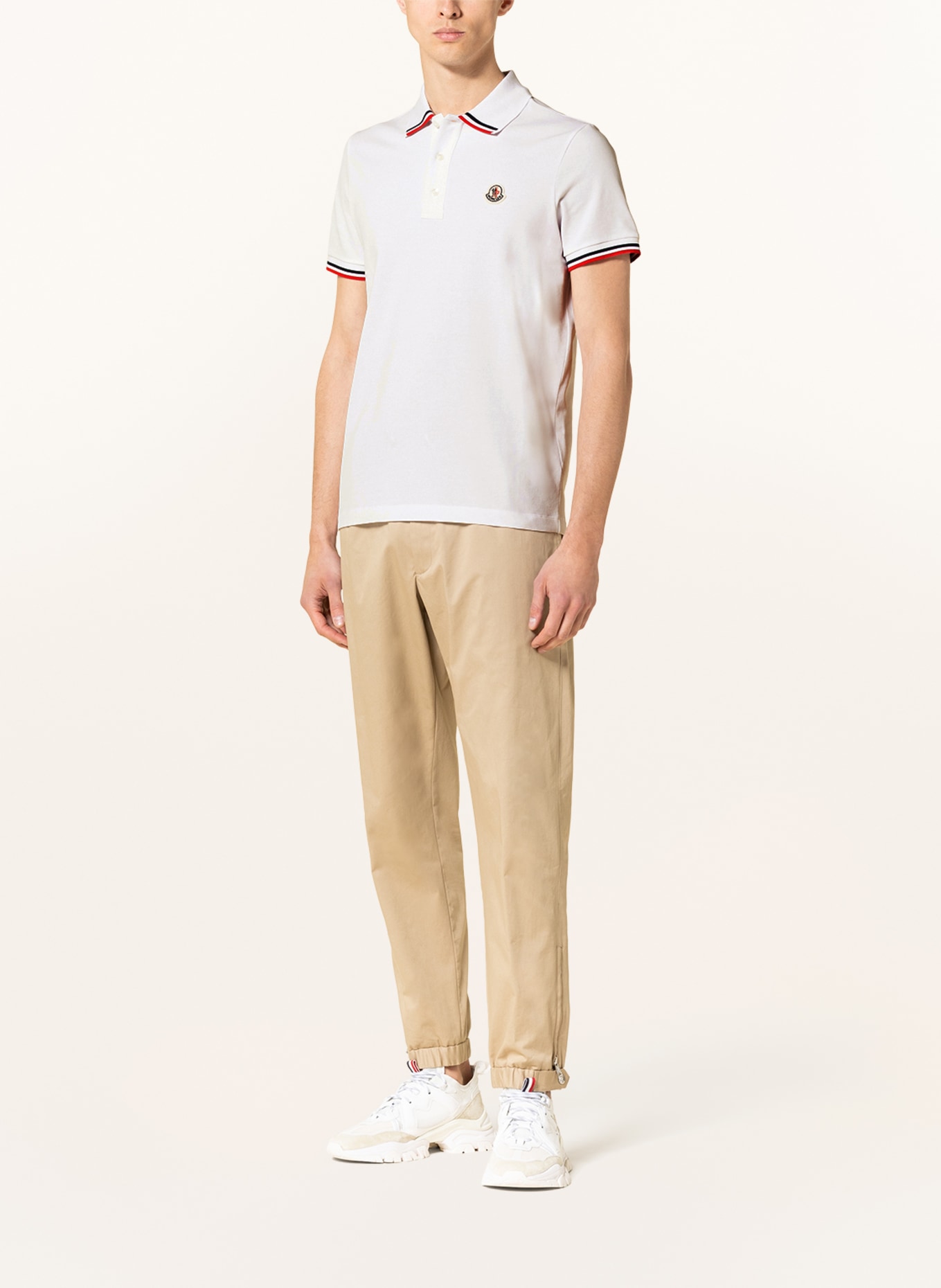 MONCLER Piqué polo shirt, Color: WHITE (Image 2)