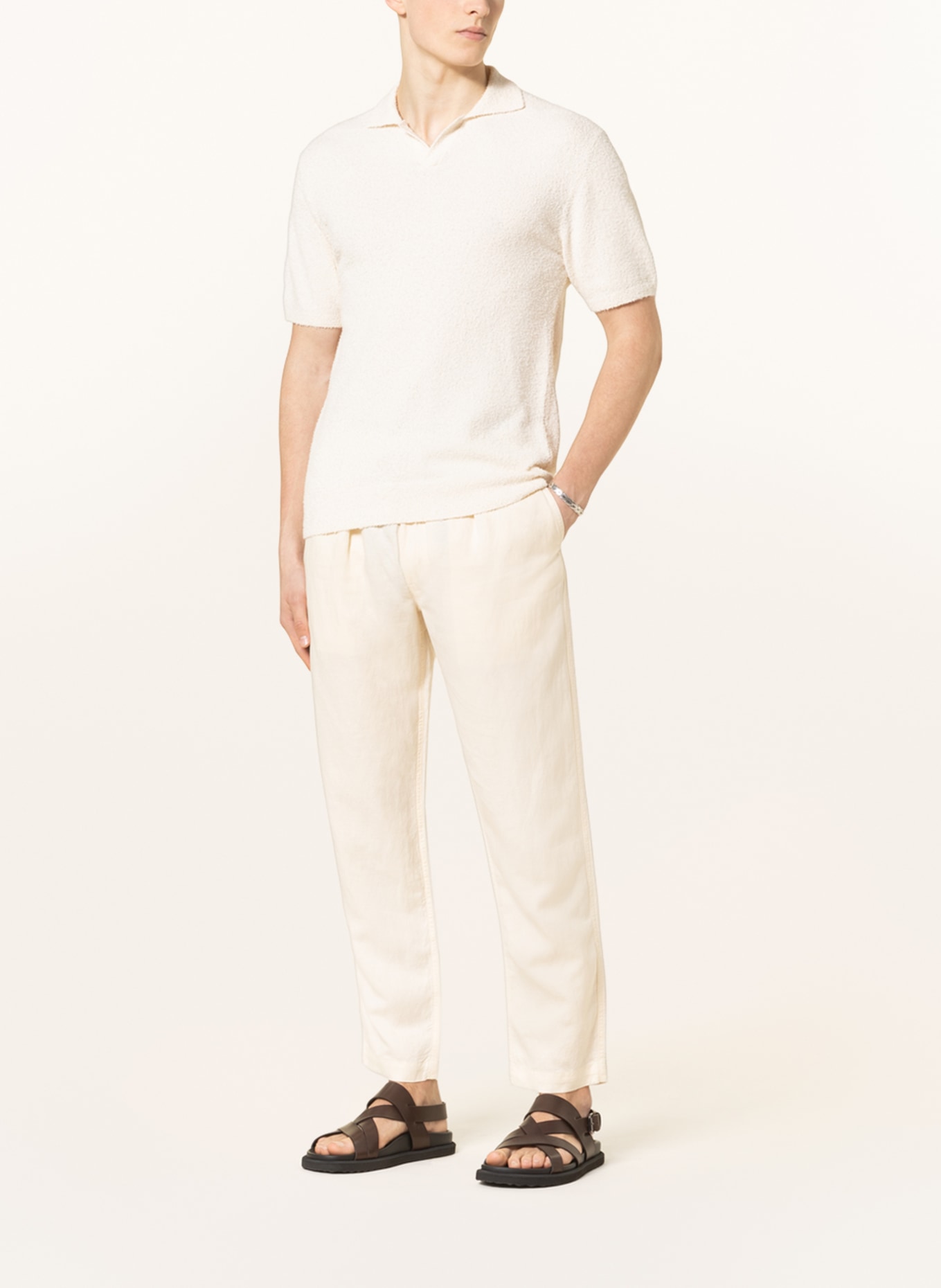 POLO RALPH LAUREN Chinos slim fit in jogger style with linen, Color: ECRU (Image 2)