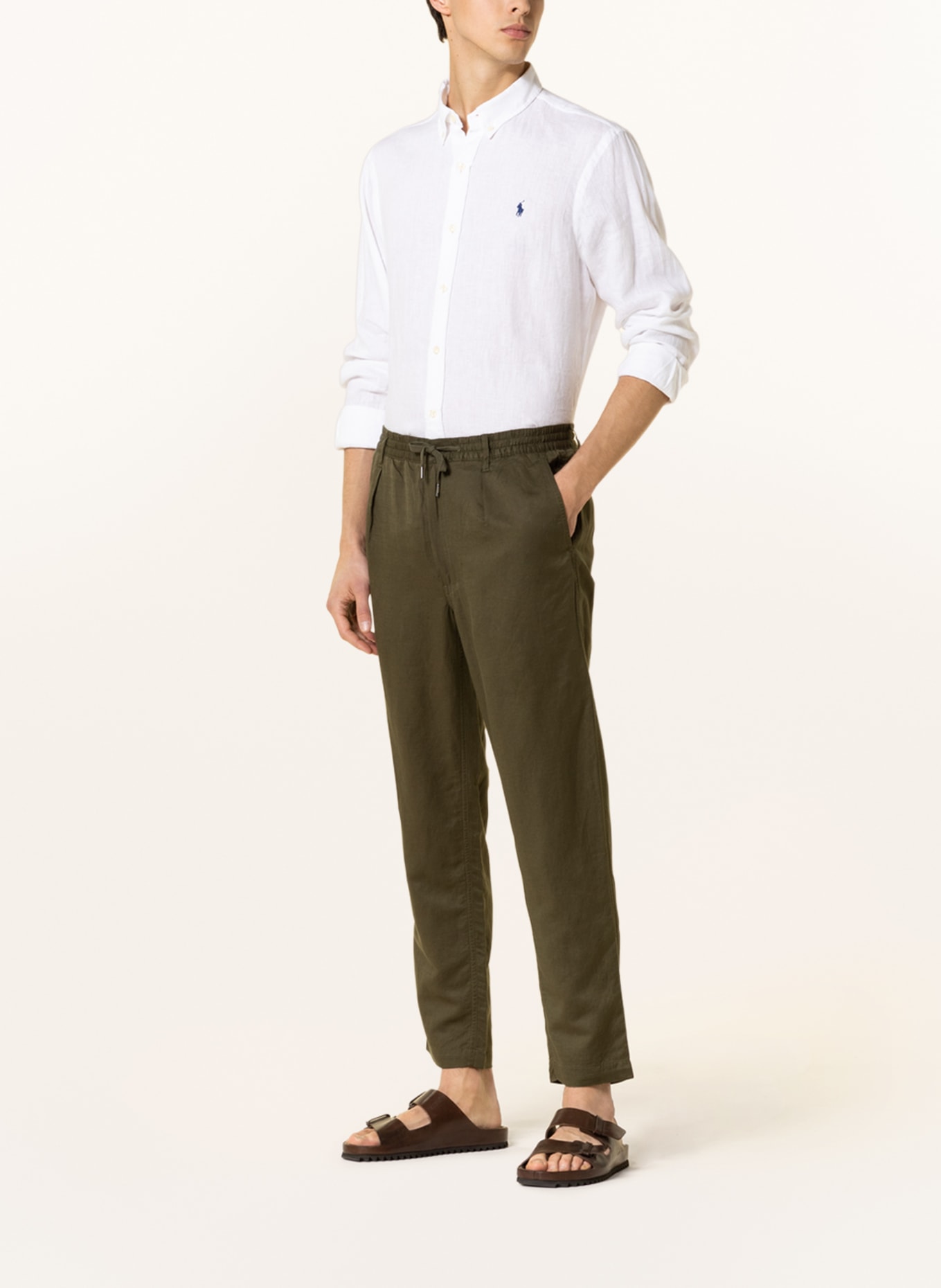 POLO RALPH LAUREN Chinos slim fit in jogger style with linen, Color: OLIVE (Image 2)