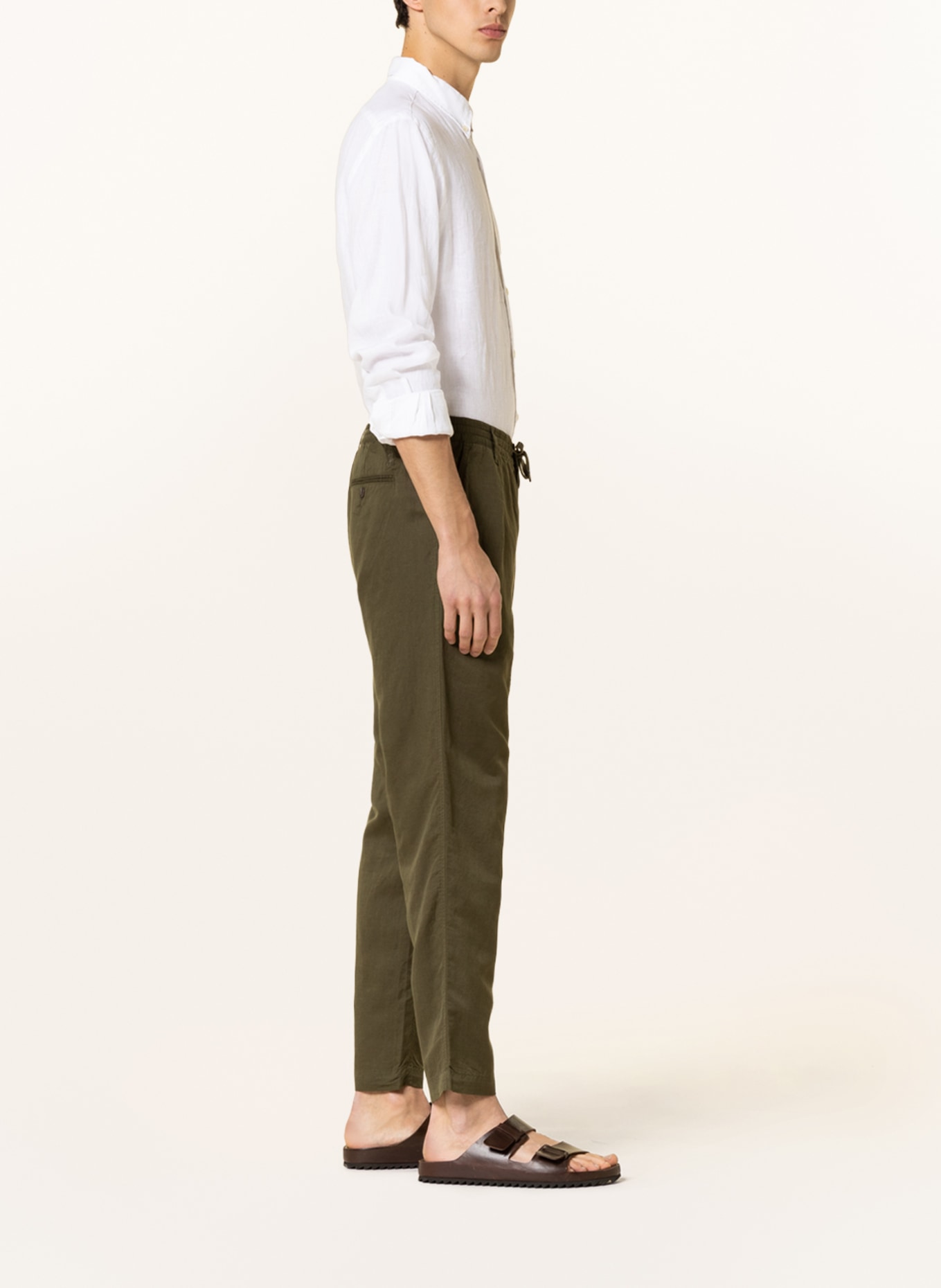 POLO RALPH LAUREN Chinos slim fit in jogger style with linen, Color: OLIVE (Image 4)