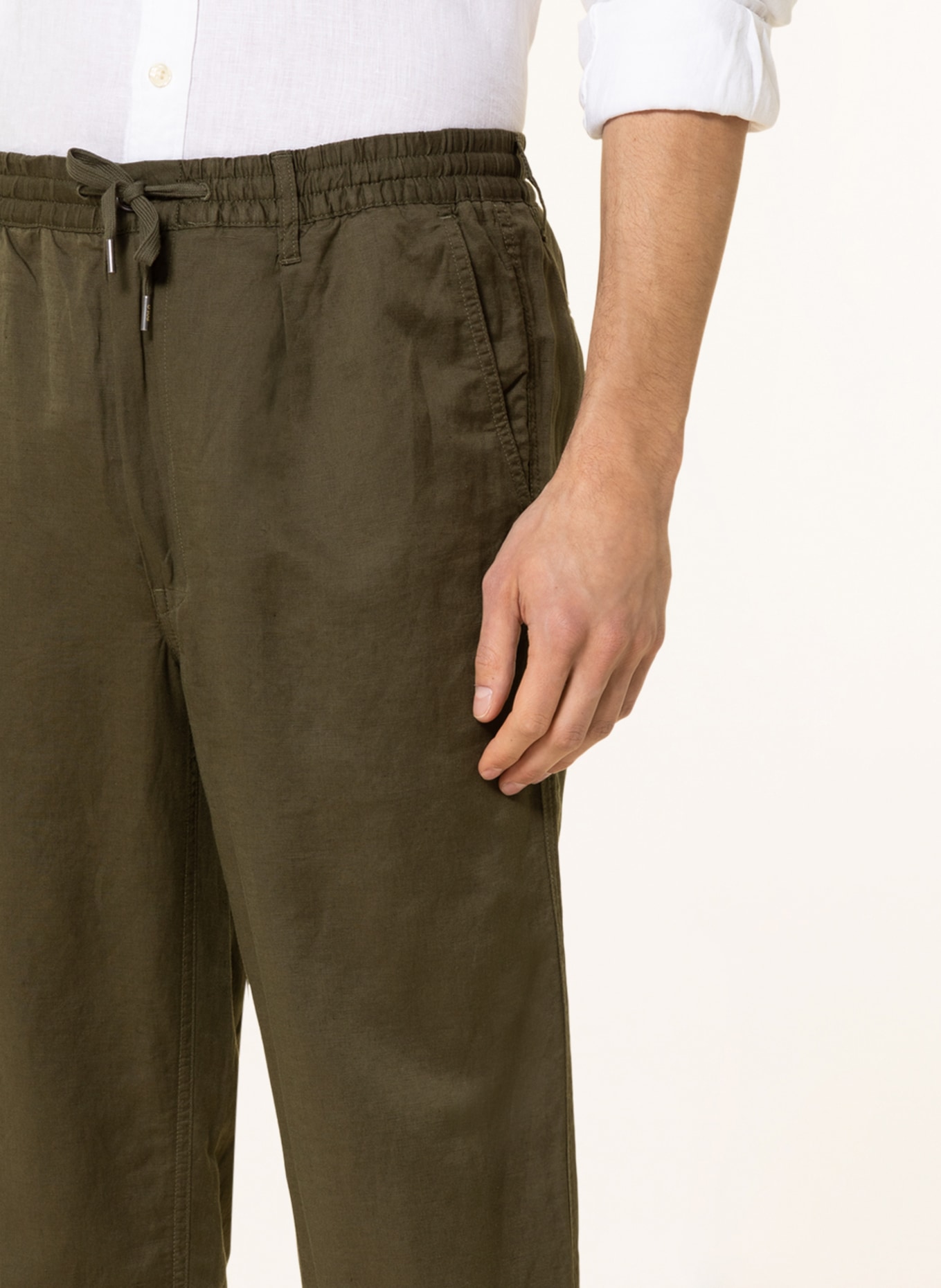 POLO RALPH LAUREN Chinos slim fit in jogger style with linen, Color: OLIVE (Image 5)