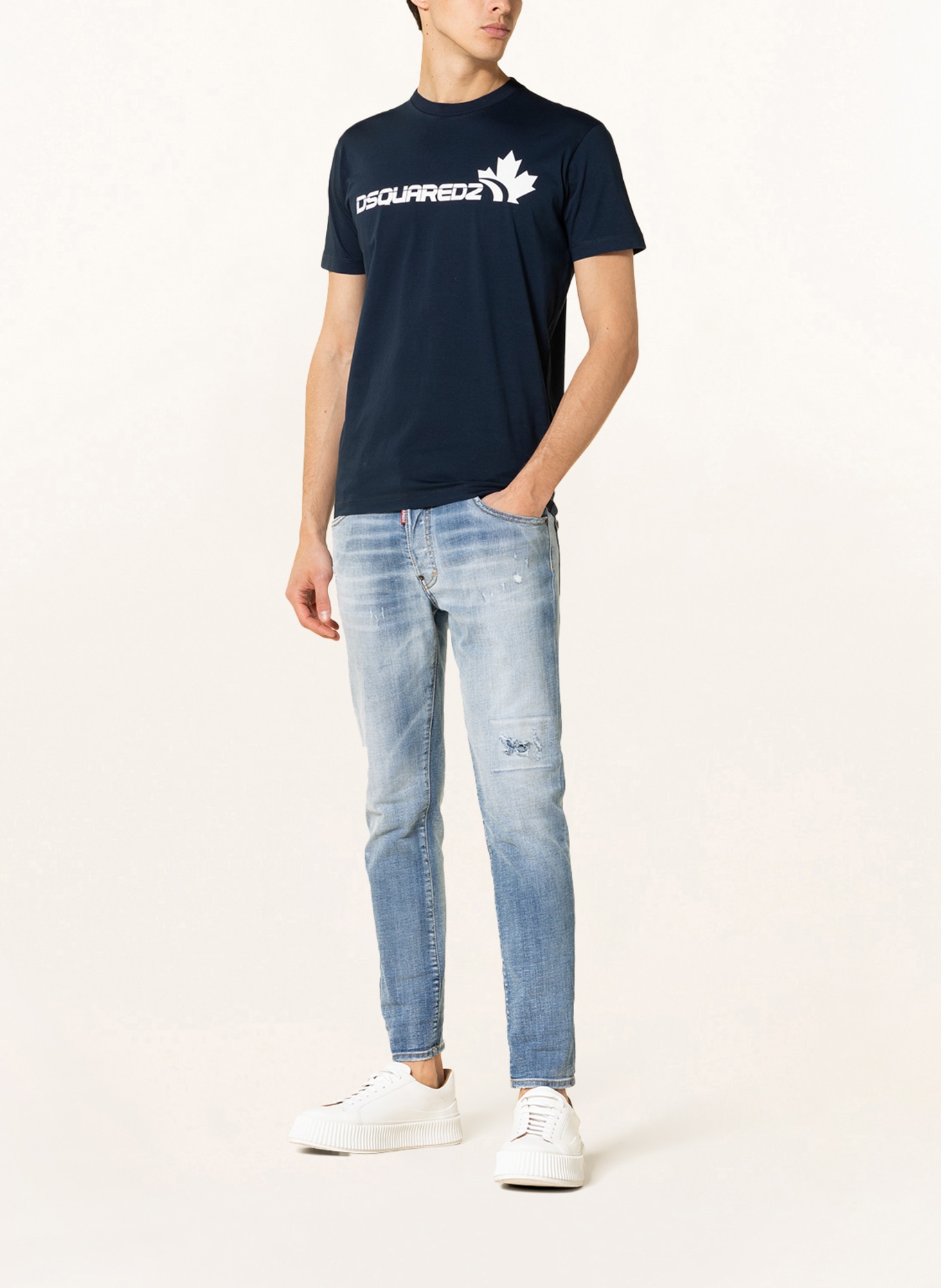 DSQUARED2 T-shirt, Color: DARK BLUE/ WHITE (Image 2)