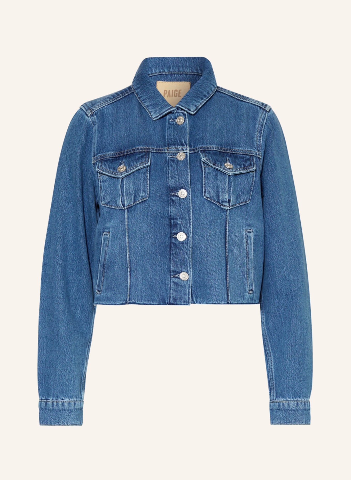 PAIGE Cropped denim jacket ROWAN, Color: BLUE (Image 1)