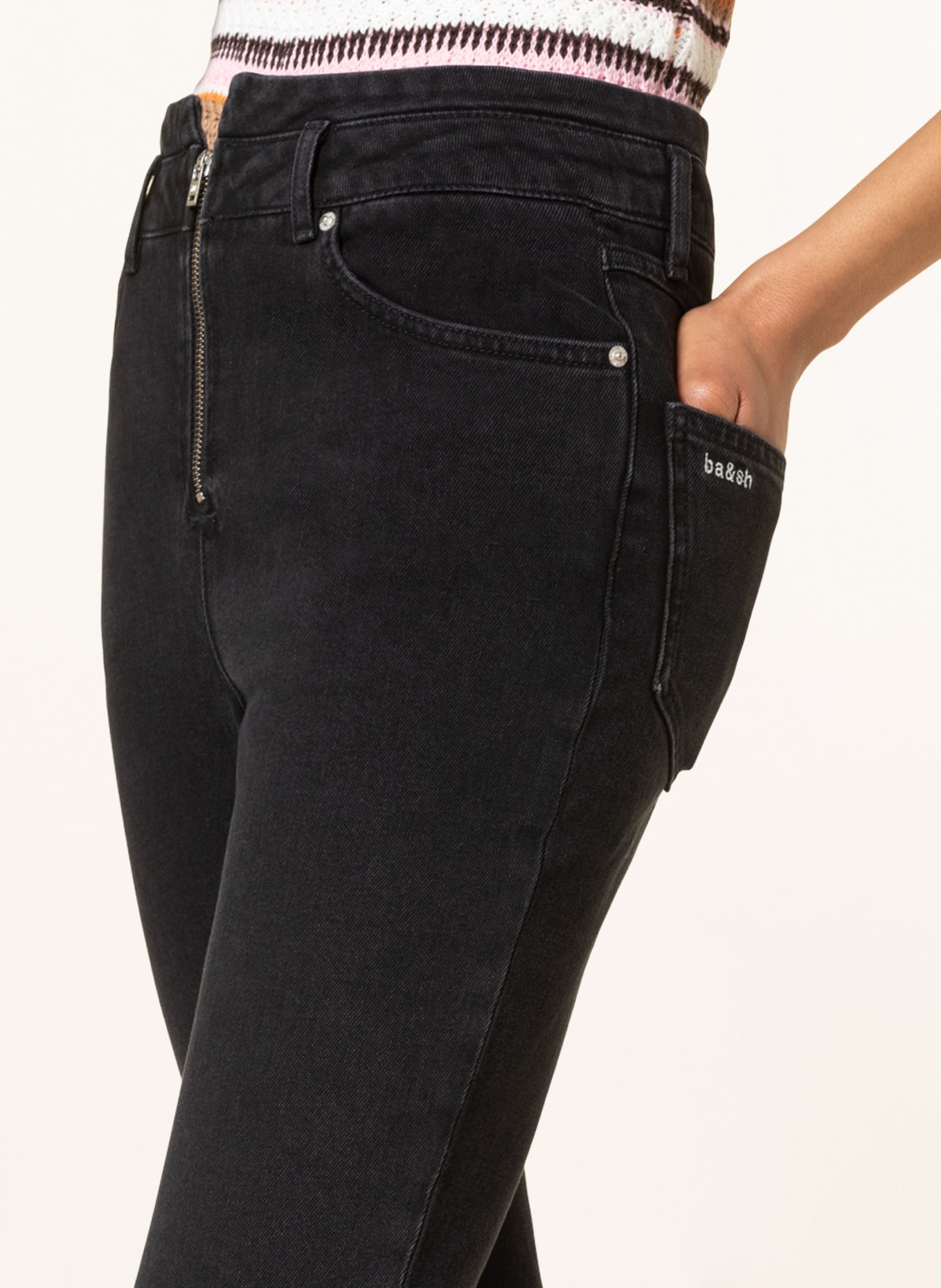 ba&sh Skinny Jeans IAGO, Farbe: BLACK BLACKSTONE (Bild 5)