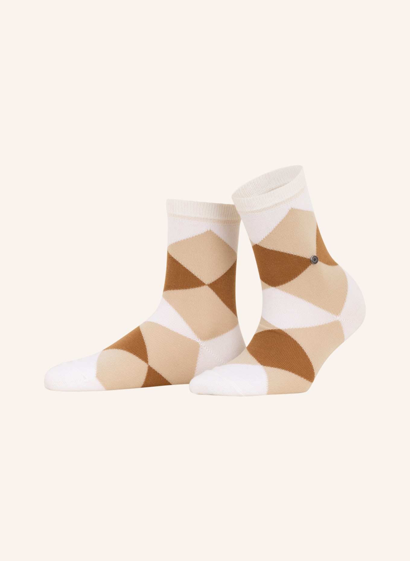Burlington Socks BONNIE, Color: WHITE/ BEIGE/ COGNAC (Image 1)