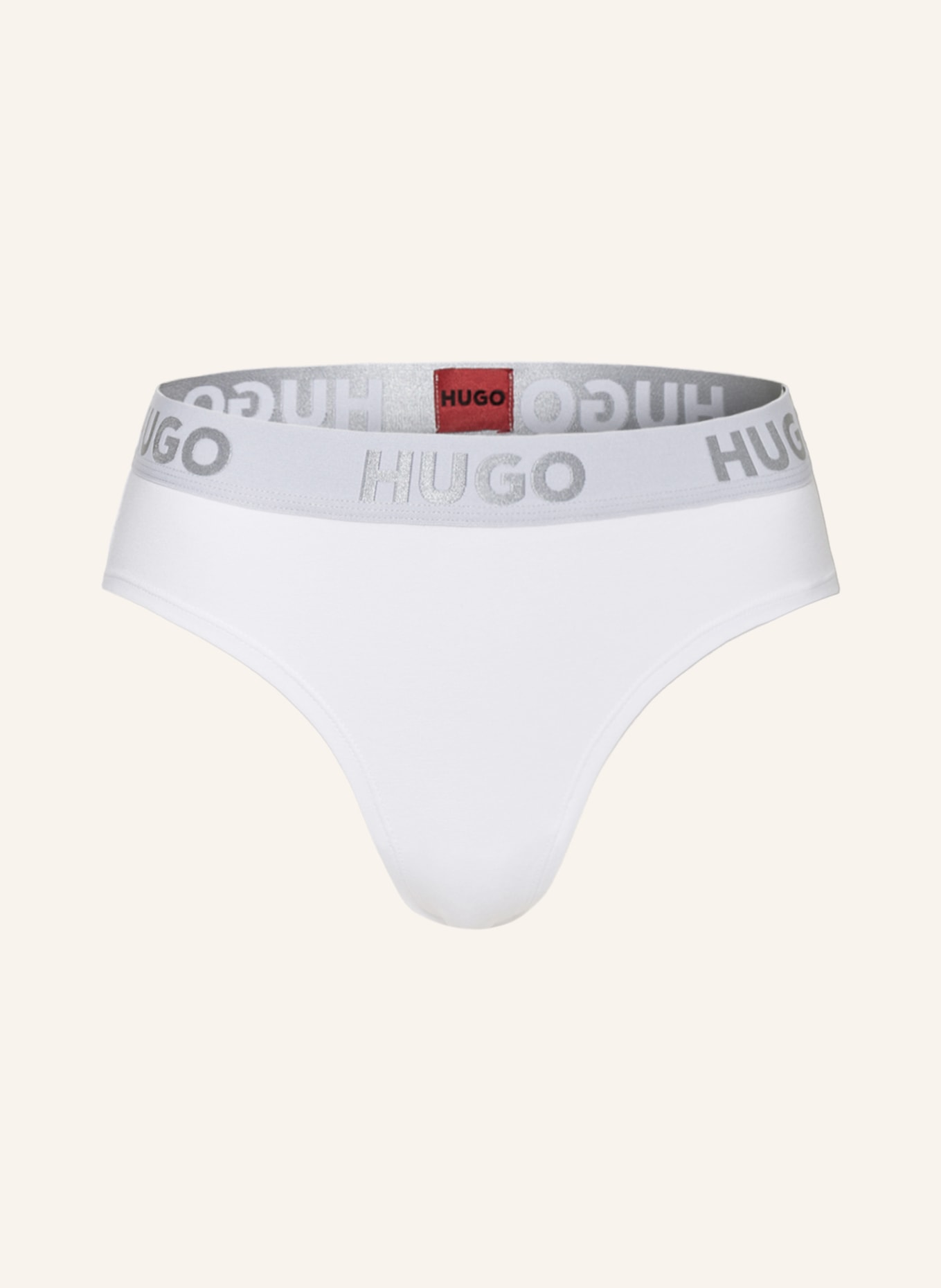 HUGO Slip SPORTY LOGO, Farbe: WEISS/ HELLGRAU (Bild 1)