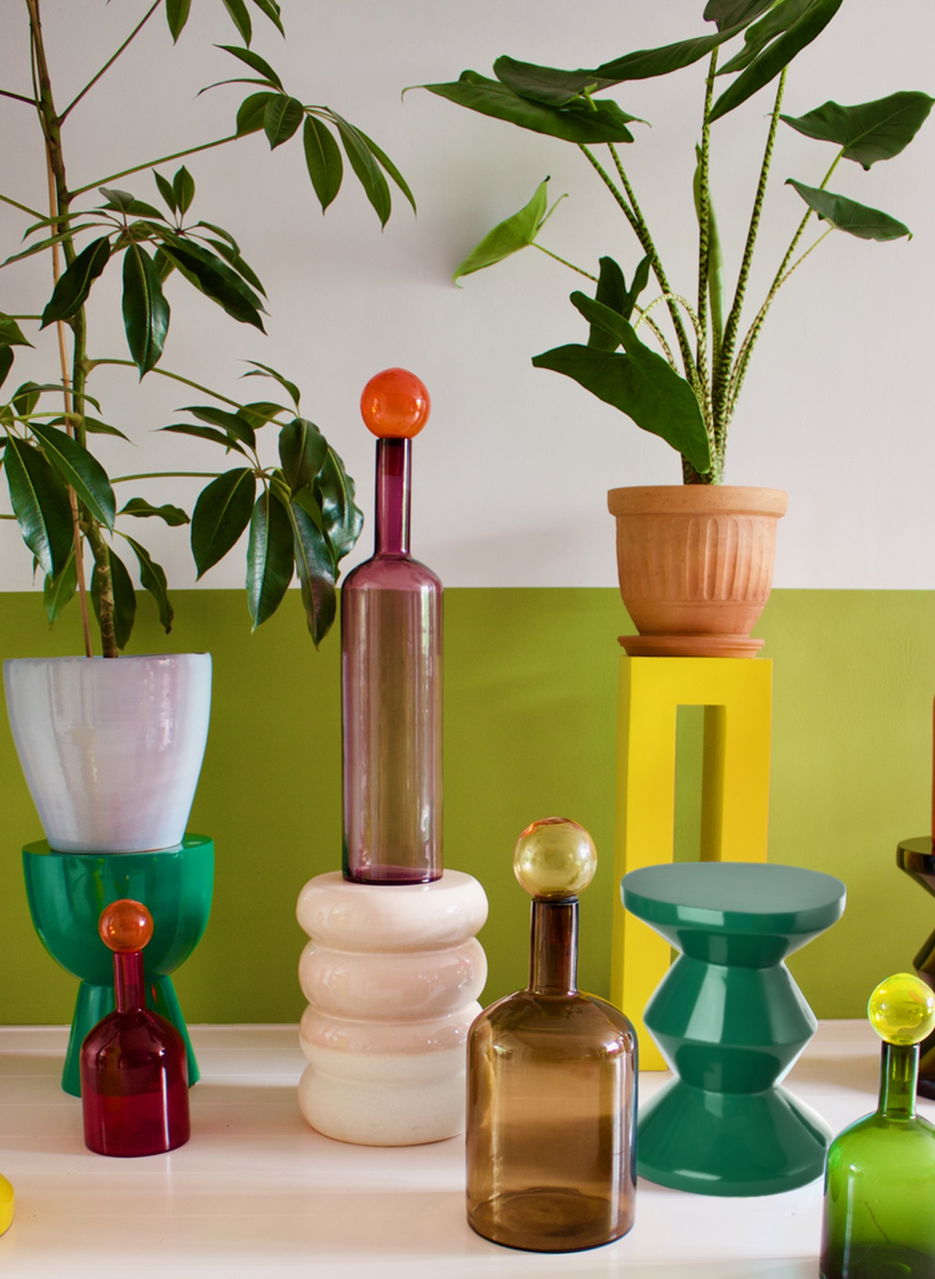 POLSPOTTEN Hocker ZIG ZAG: DUNKELGRÜN