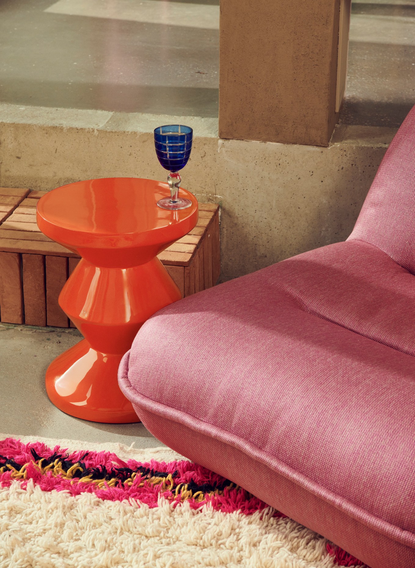 POLSPOTTEN Hocker ZIG ZAG: ORANGE