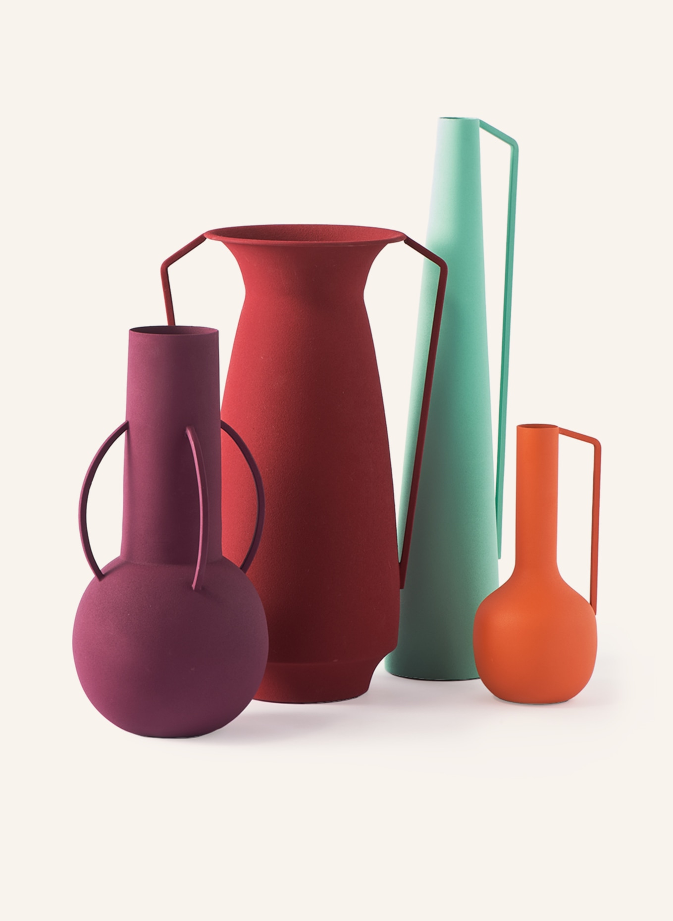 POLSPOTTEN Wazon ROMAN, 4 szt.: POMARAŃCZOWY / CIEMNOCZERWONY / JASNOZIELONY