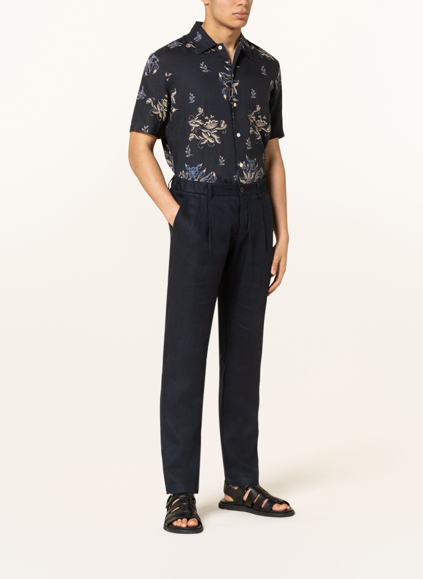 Marc O'Polo Leinen-Chino OSBY Tapered Fit: DUNKELBLAU