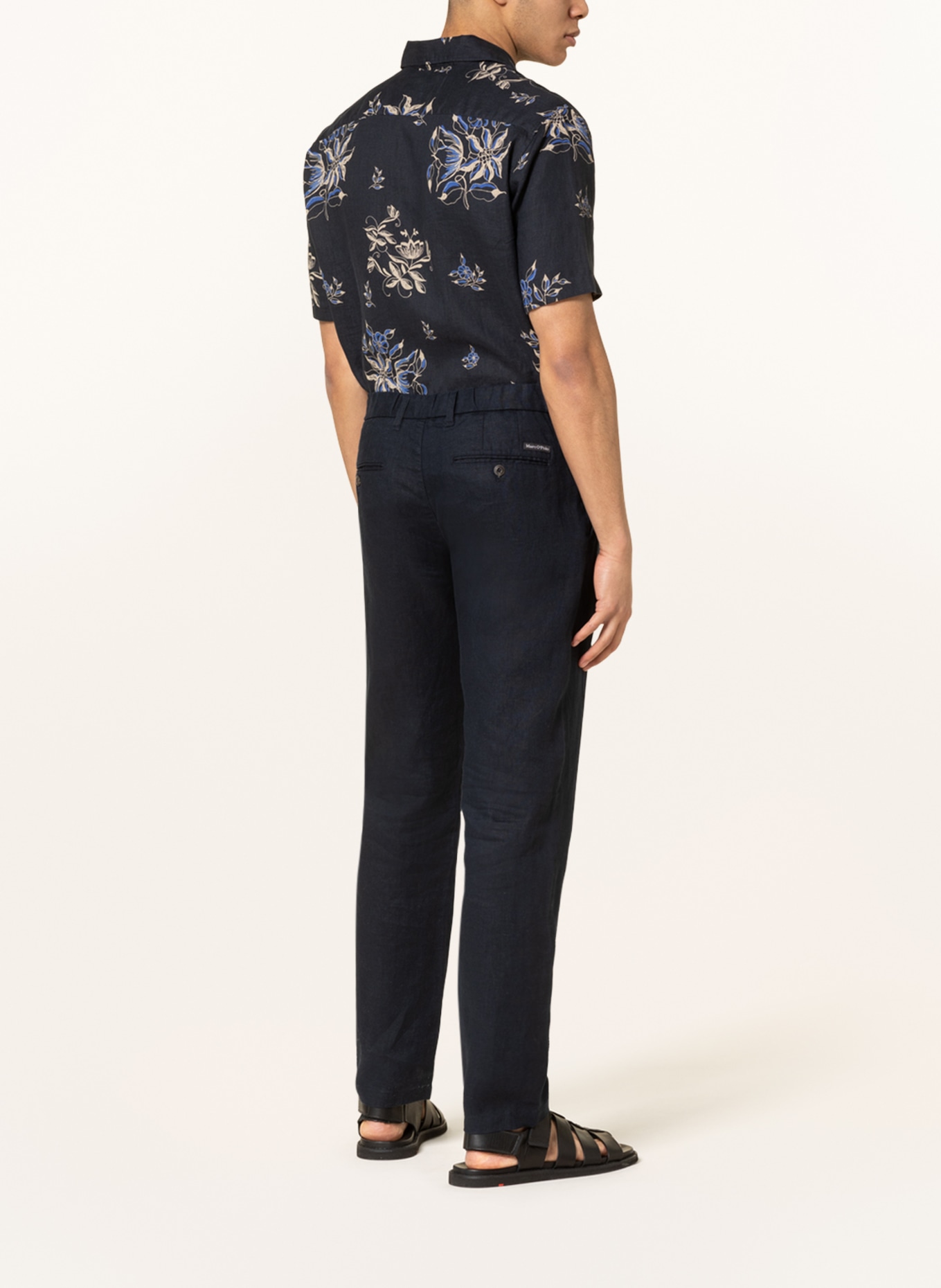 Marc O'Polo Leinen-Chino OSBY Tapered Fit: DUNKELBLAU
