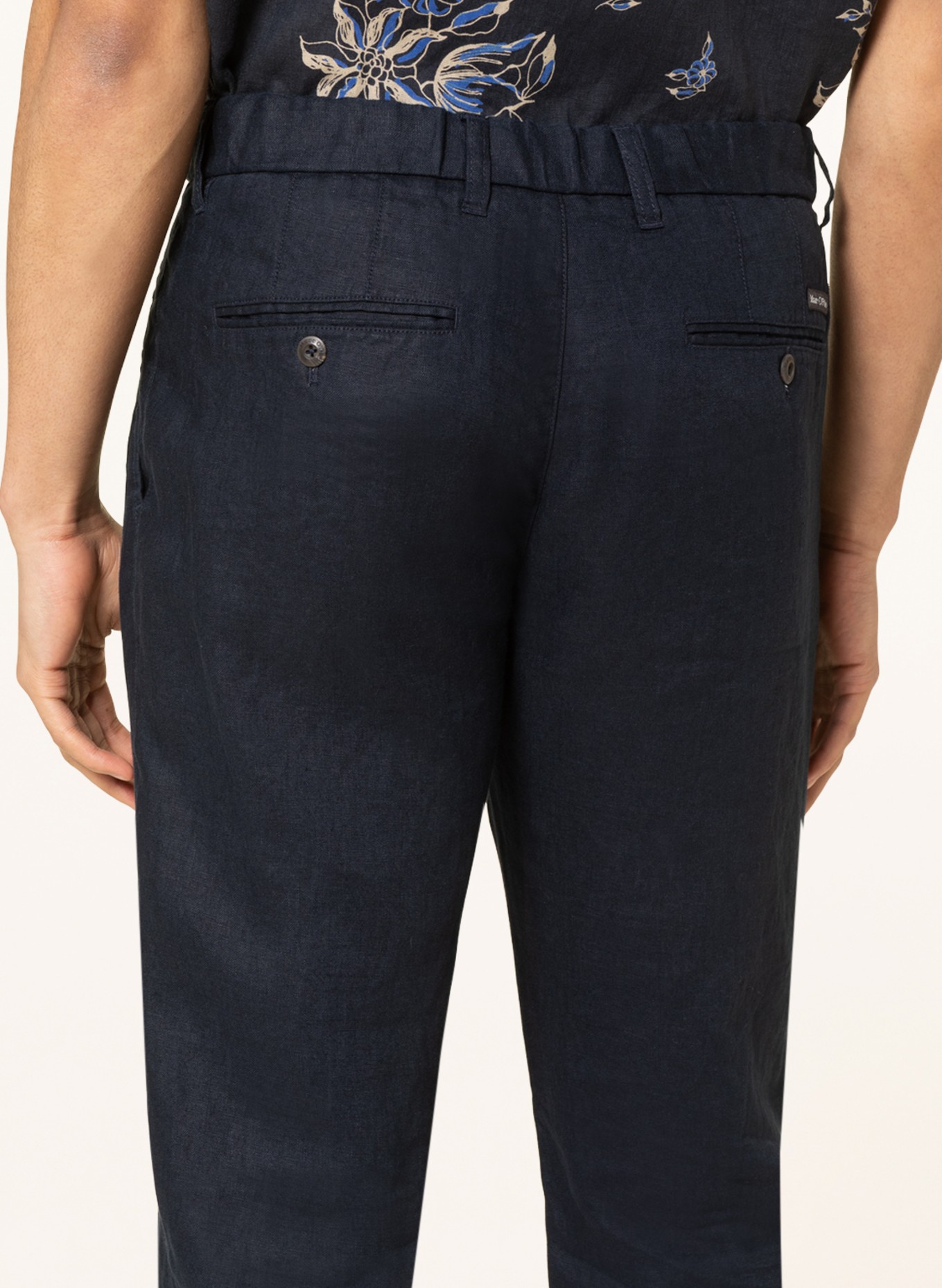 Marc O'Polo Leinen-Chino OSBY Tapered Fit: DUNKELBLAU