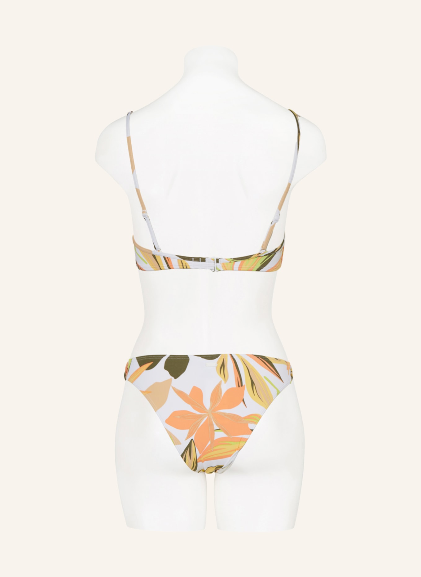 ROXY Basic-Bikini-Hose PRINTED BEACH CLASSICS, Farbe: WEISS/ KHAKI/ BEIGE (Bild 3)