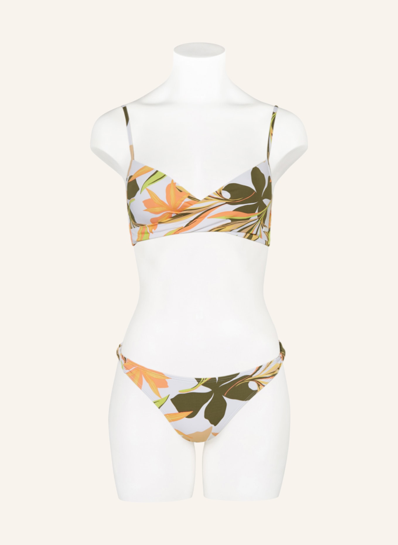 ROXY Bralette bikini top PRINTED BEACH CLASSICS, Color: WHITE/ BEIGE/ LIGHT ORANGE (Image 2)
