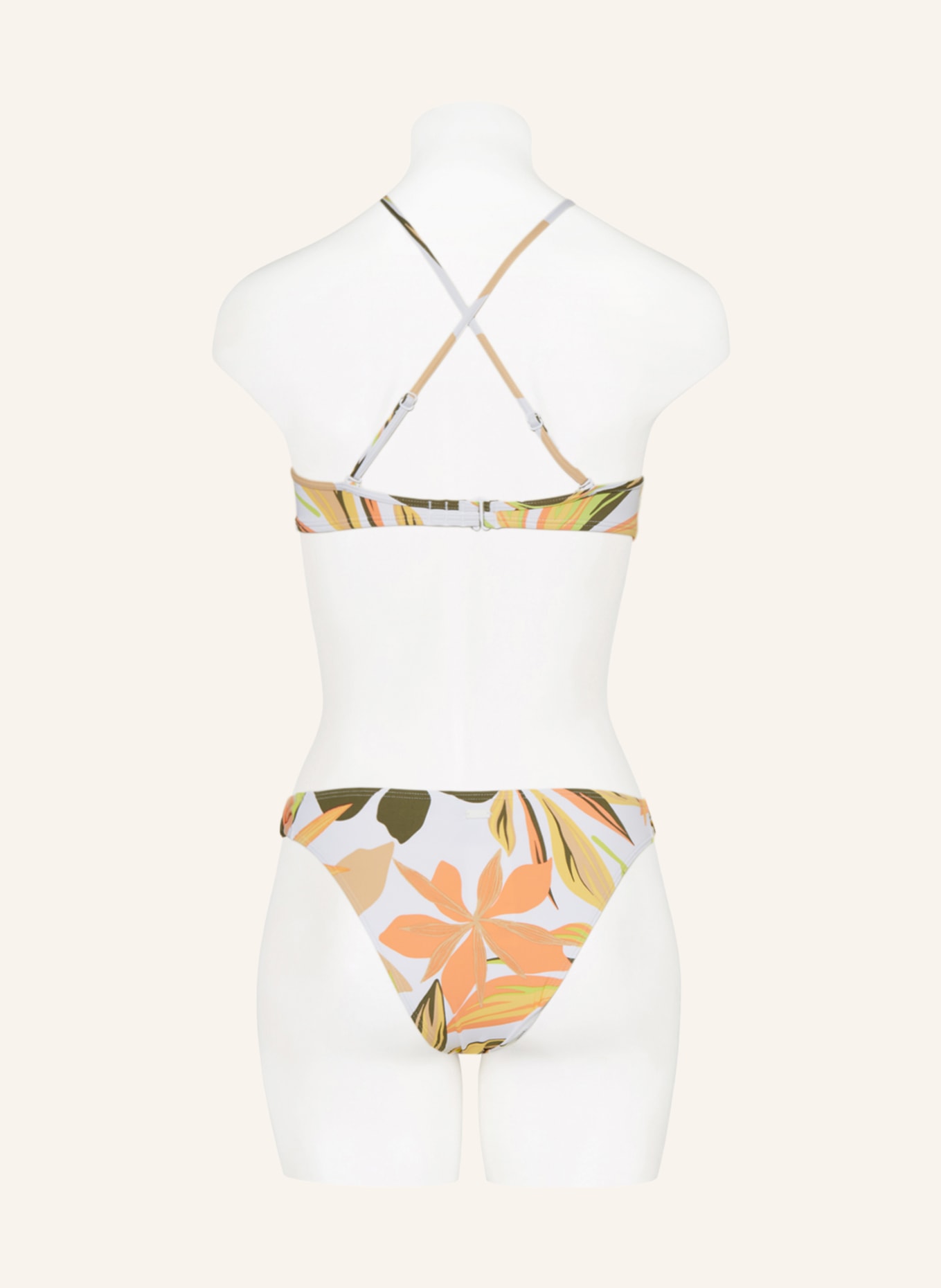 ROXY Bralette bikini top PRINTED BEACH CLASSICS, Color: WHITE/ BEIGE/ LIGHT ORANGE (Image 4)