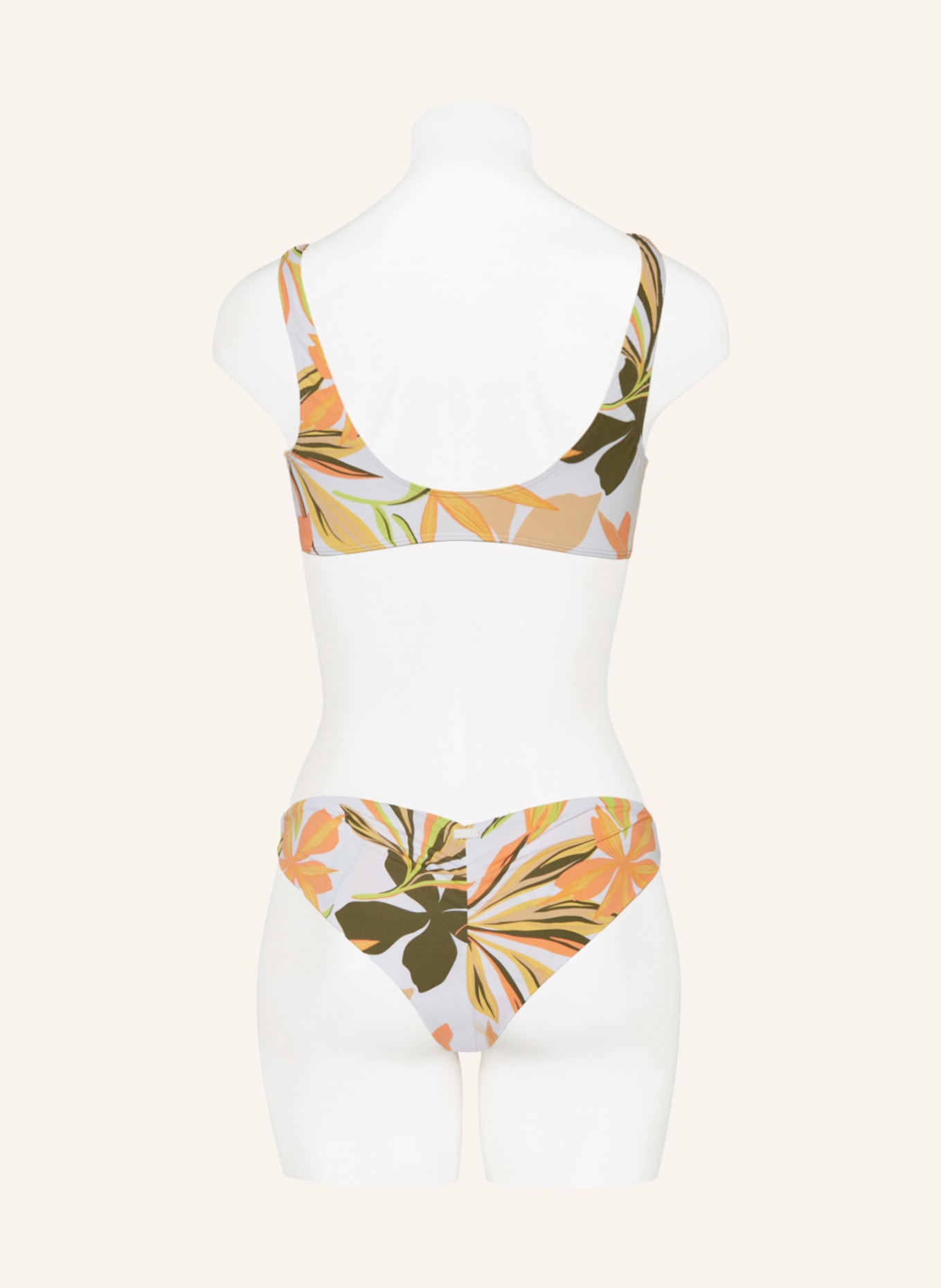 ROXY Bralette-Bikini-Top PRINTED BEACH CLASSICS, Farbe: WEISS/ HELLORANGE/ KHAKI (Bild 3)