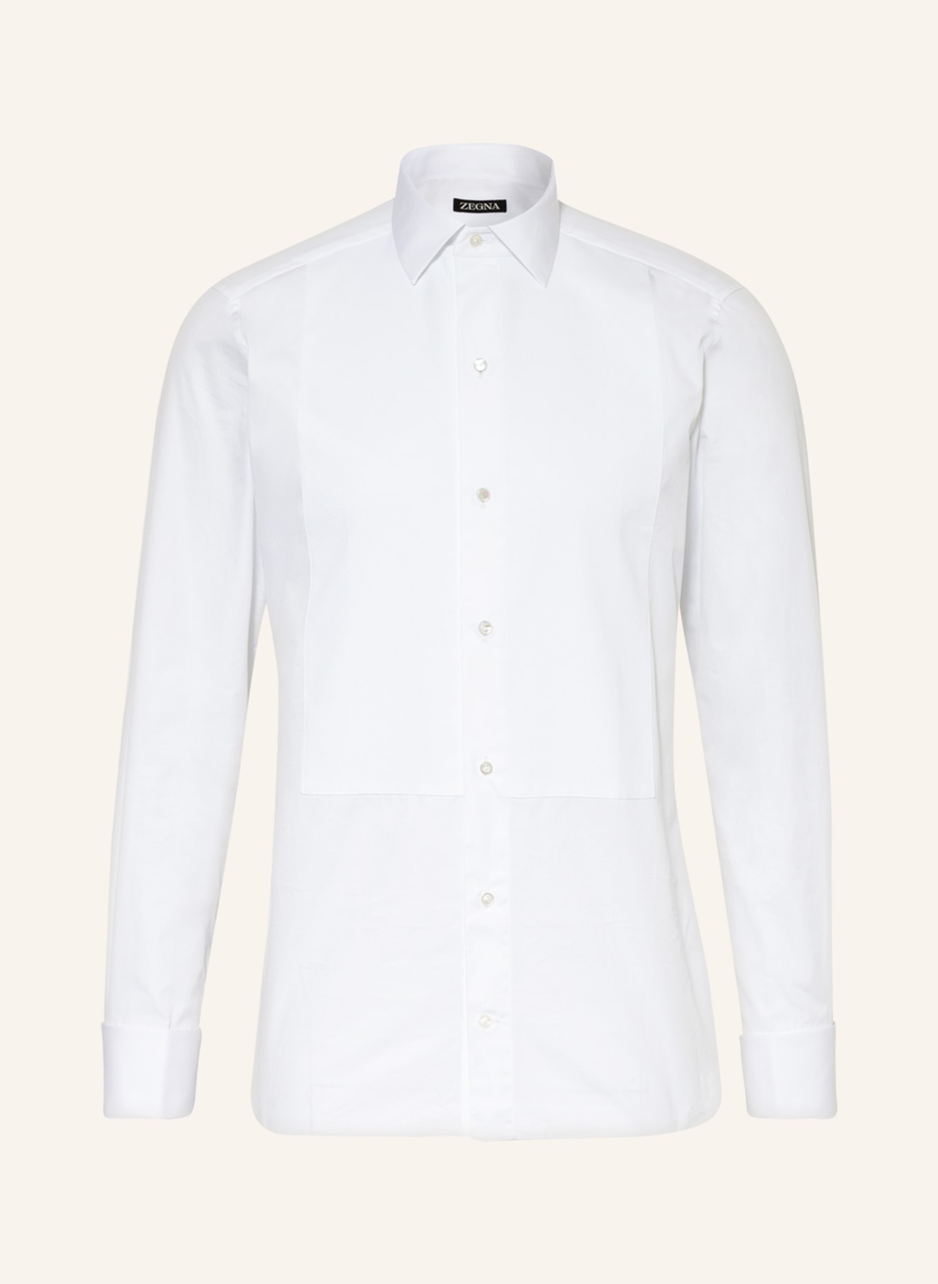 ZEGNA Tuxedo shirt regular fit with French cuffs, Color: WHITE(Image null)