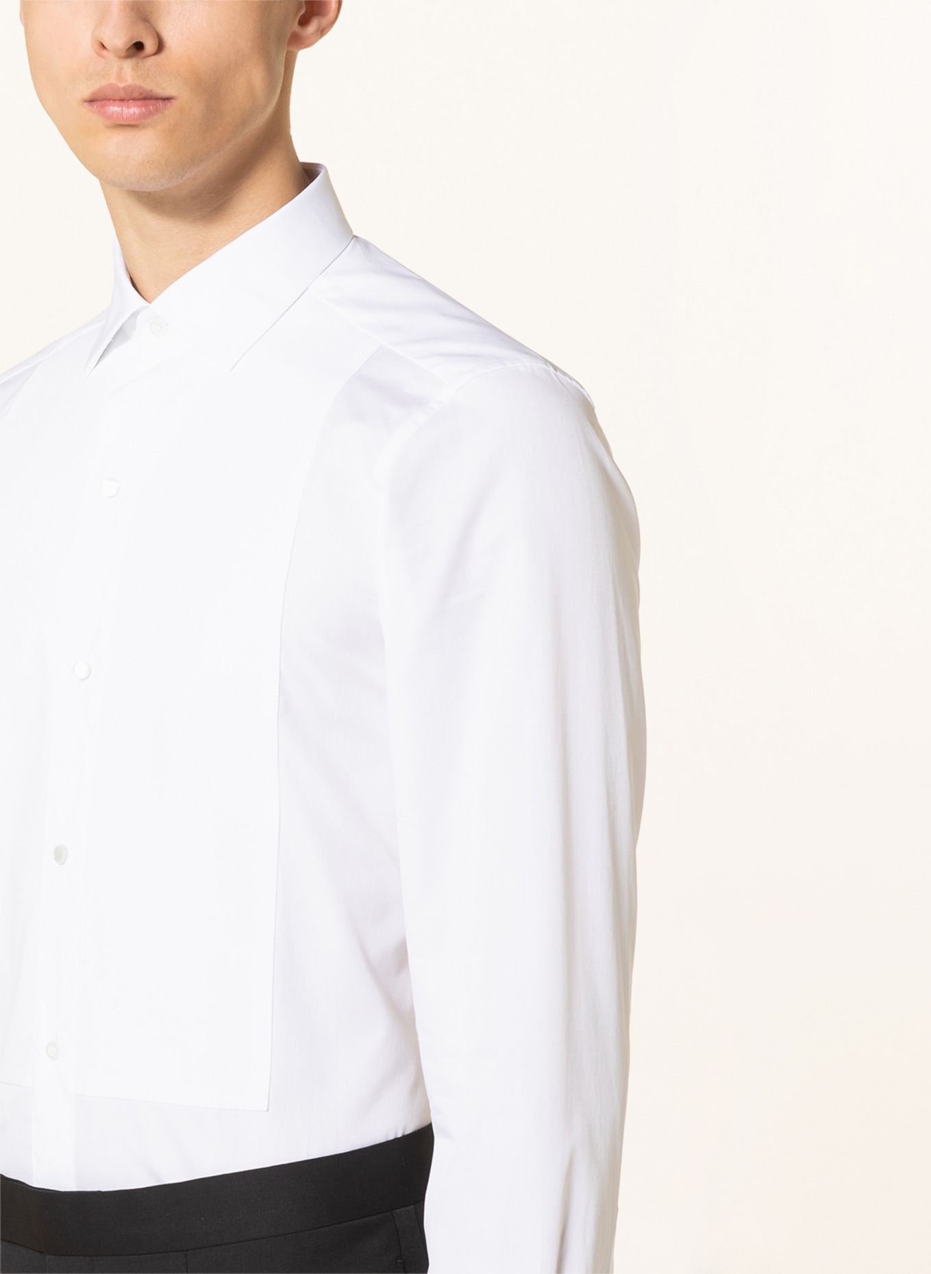 ZEGNA Tuxedo shirt regular fit with French cuffs, Color: WHITE (Image 4)