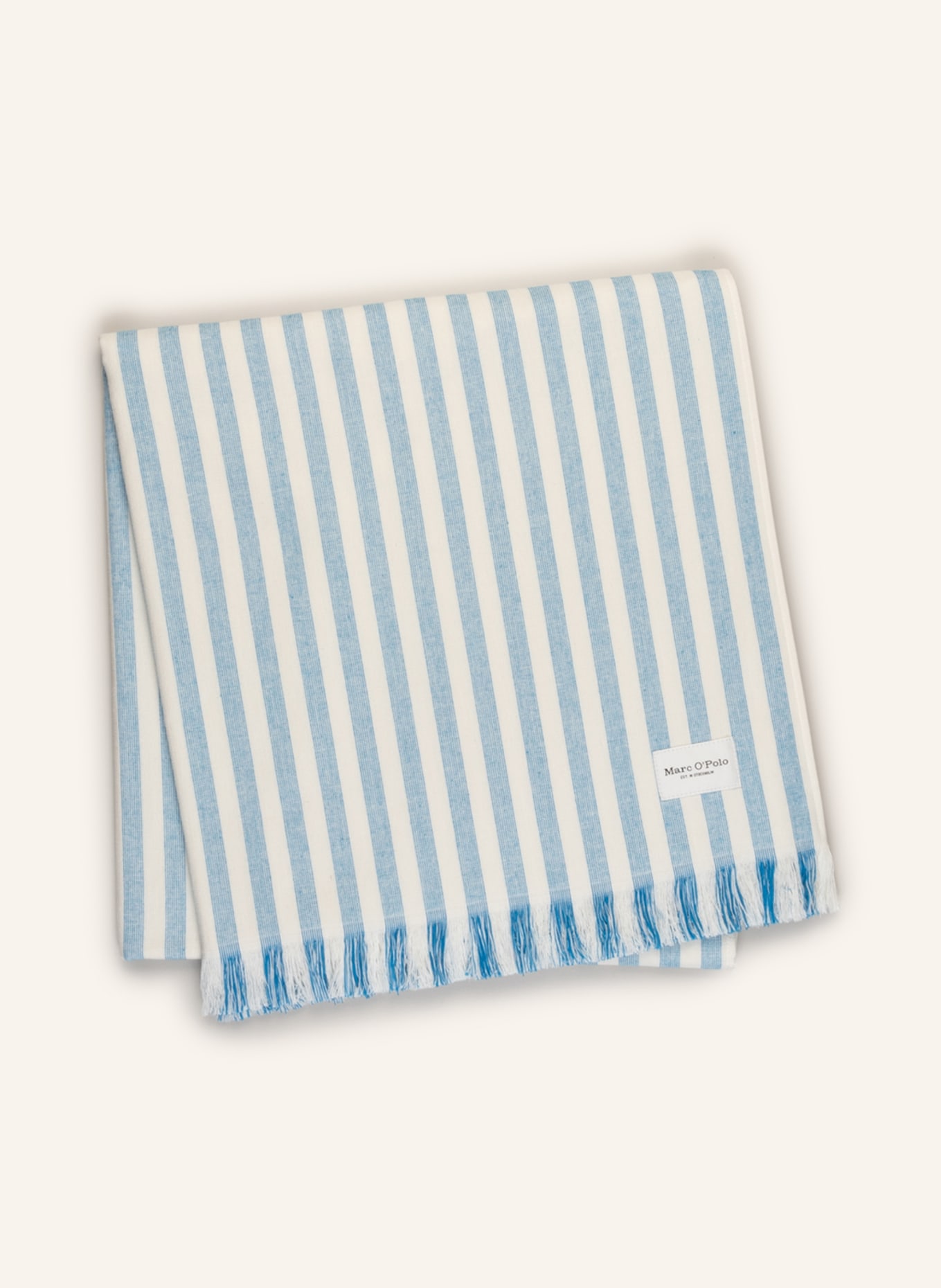 Marc O'Polo Beach towel LEVAR, Color: LIGHT BLUE/ WHITE (Image 1)