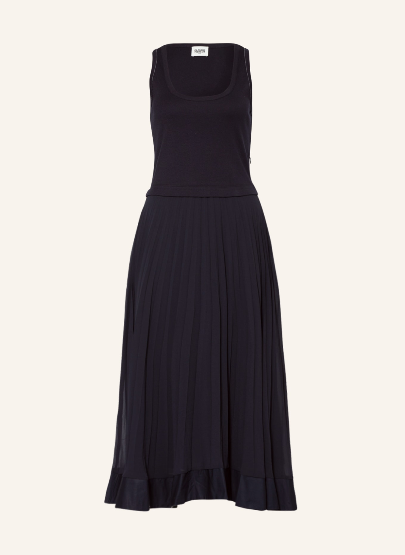 CLAUDIE PIERLOT Kleid mit Plissees, Farbe: DUNKELBLAU (Bild 1)