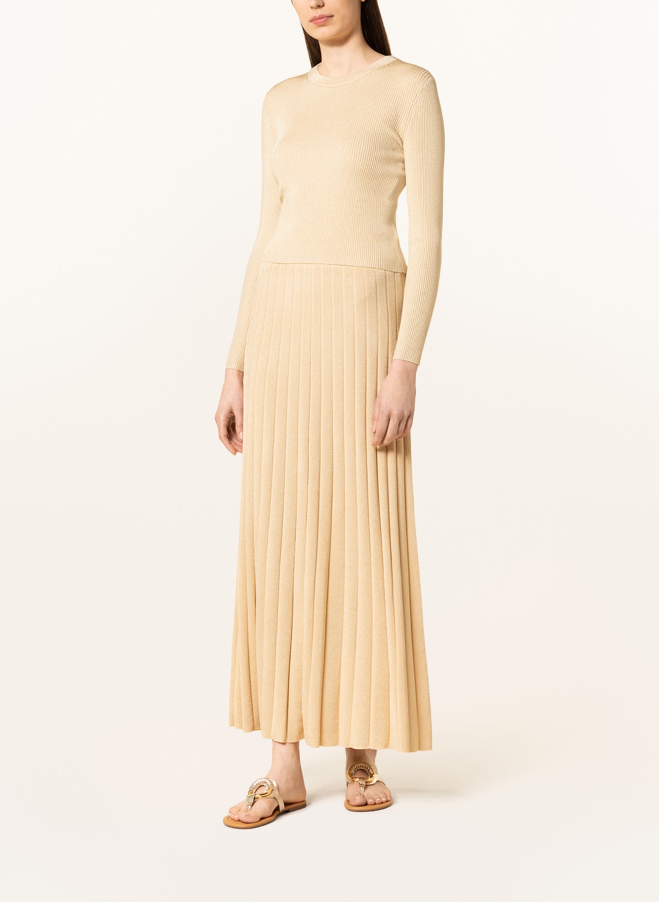 MICHAEL KORS Knit skirt with glitter thread, Color: GOLD (Image 2)