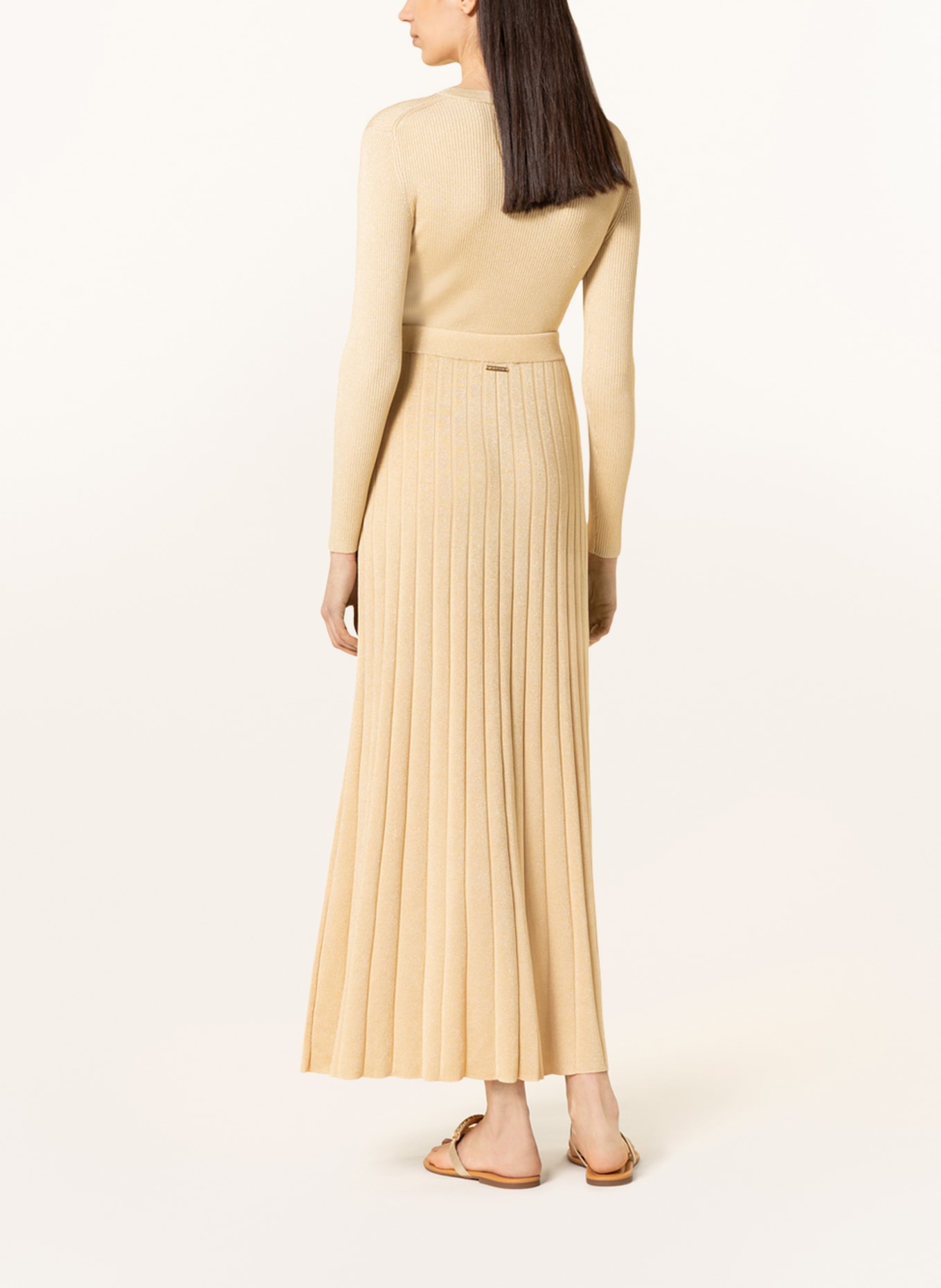 MICHAEL KORS Knit skirt with glitter thread, Color: GOLD (Image 3)