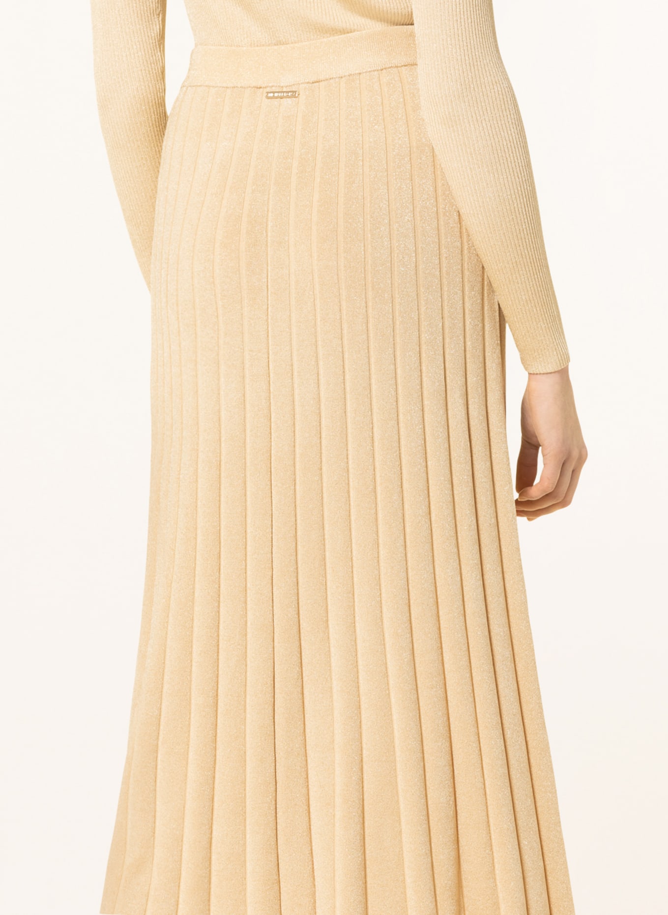 MICHAEL KORS Knit skirt with glitter thread, Color: GOLD (Image 4)