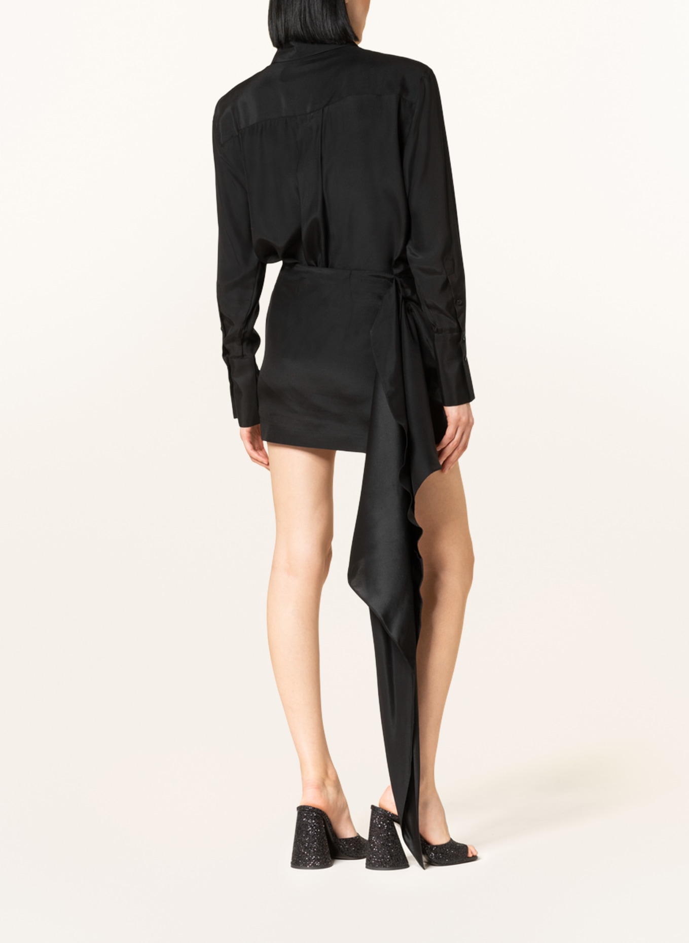 GAUGE81 Silk skirt HIMEJI, Color: BLACK (Image 3)