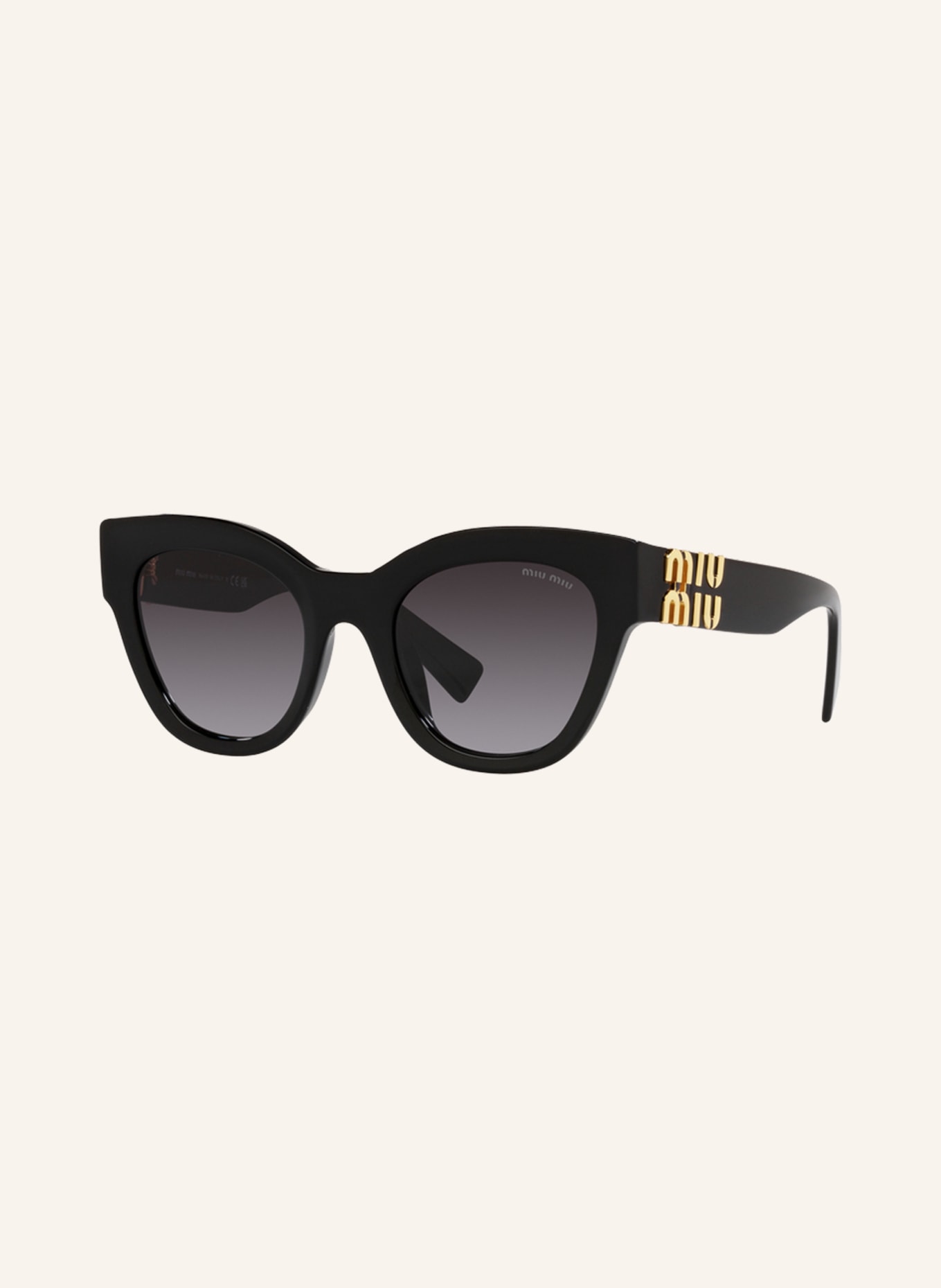 MIU MIU Sunglasses MU 01YS, Color: 1AB5D1 - BLACK/ GRAY GRADIENT (Image 1)