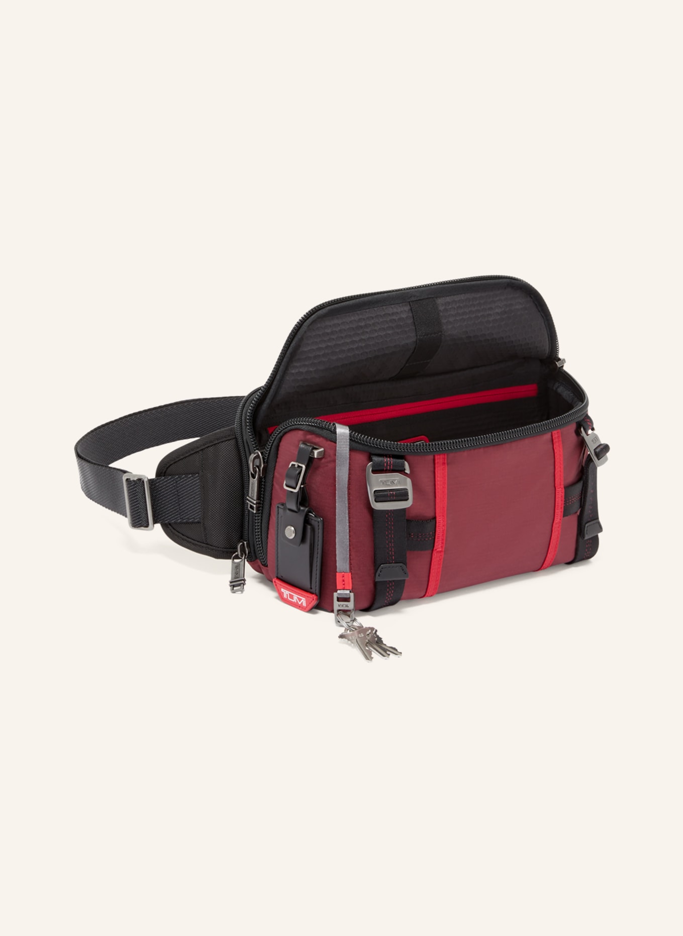 TUMI ALPHA BRAVO shoulder bag PLATOON, Color: BLACK/ RED (Image 2)
