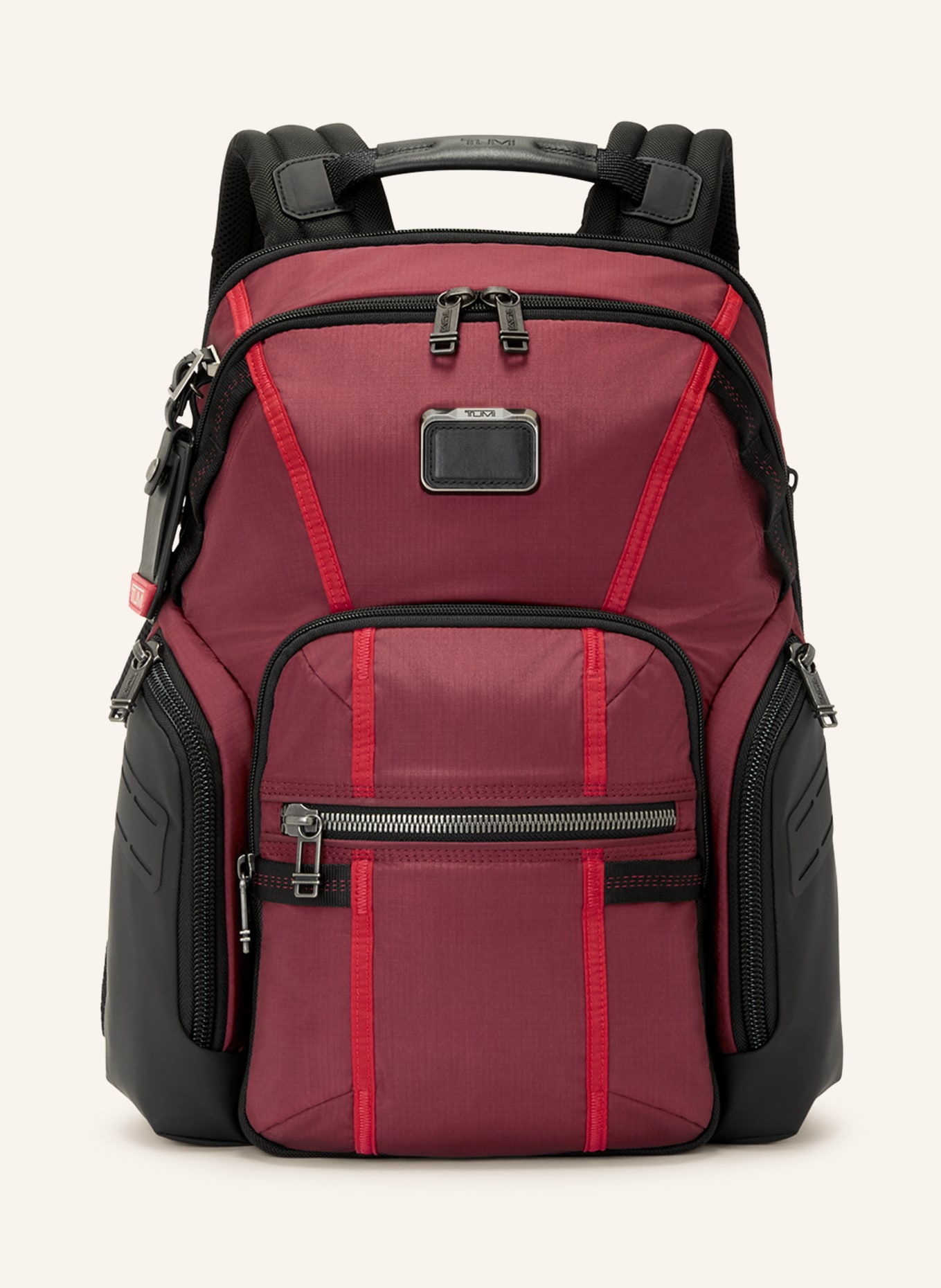 TUMI ALPHA BRAVO backpack NAVIGATION with laptop compartment, Color: DARK RED/ BLACK/ RED (Image 1)