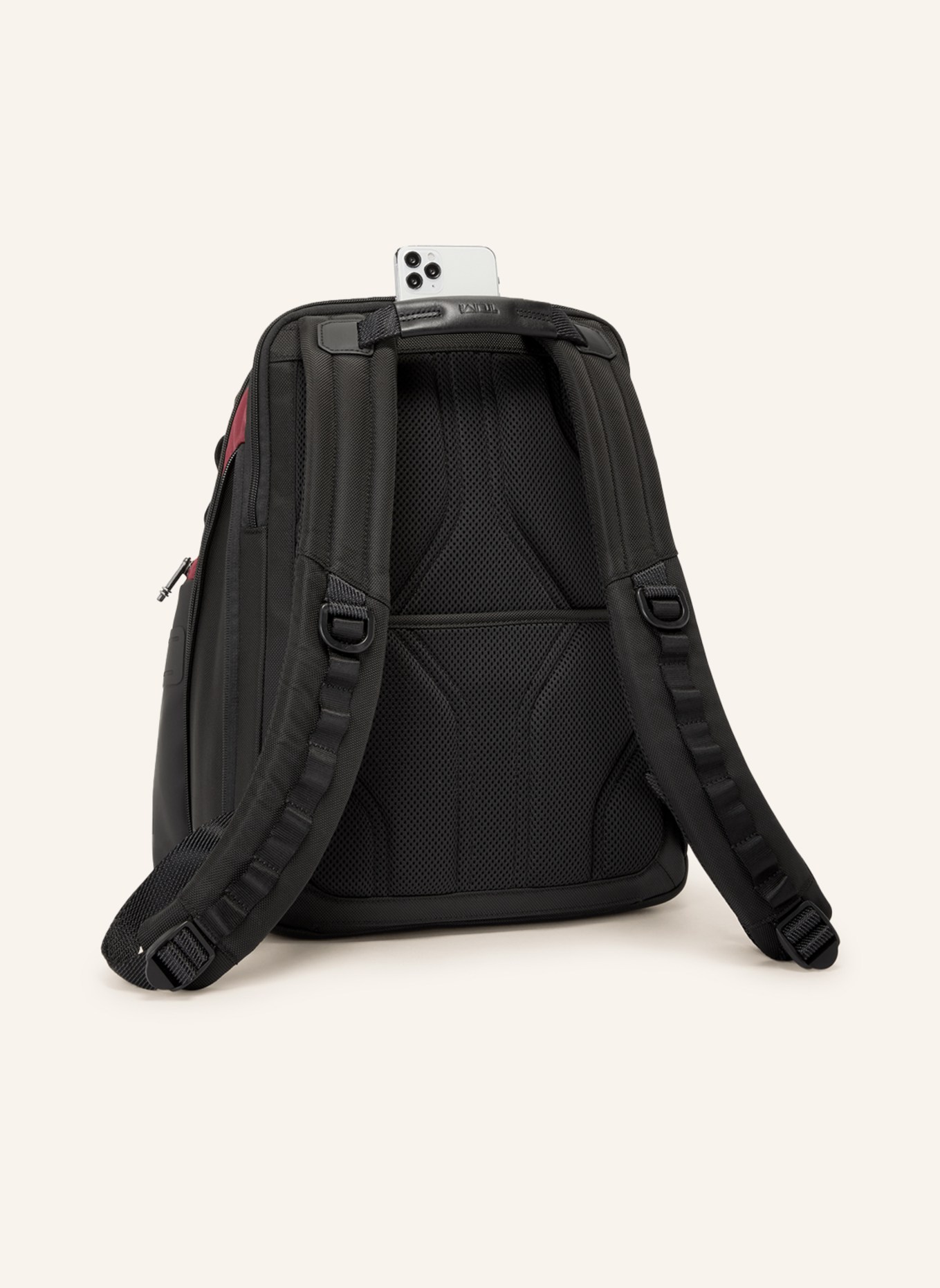 TUMI ALPHA BRAVO backpack NAVIGATION with laptop compartment, Color: DARK RED/ BLACK/ RED (Image 4)