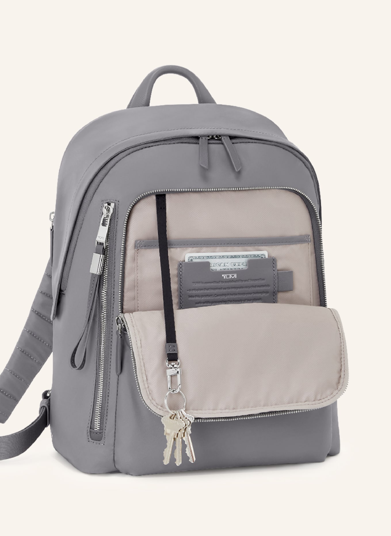 TUMI VOYAGEUR backpack HALSEY with laptop compartment, Color: GRAY (Image 3)