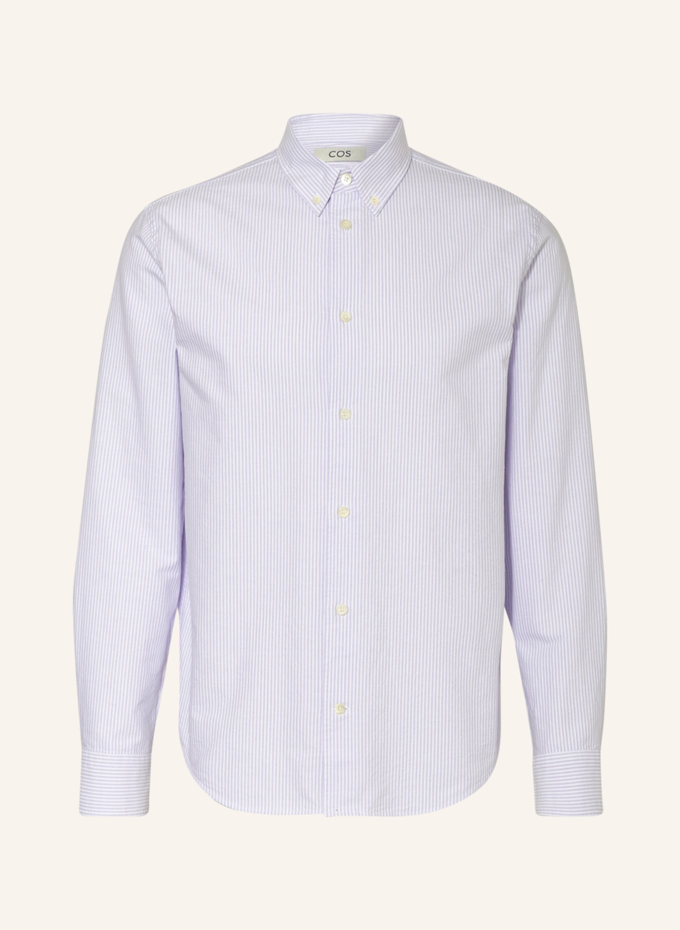 COS Shirt regular fit, Color: WHITE/ LIGHT PURPLE (Image 1)