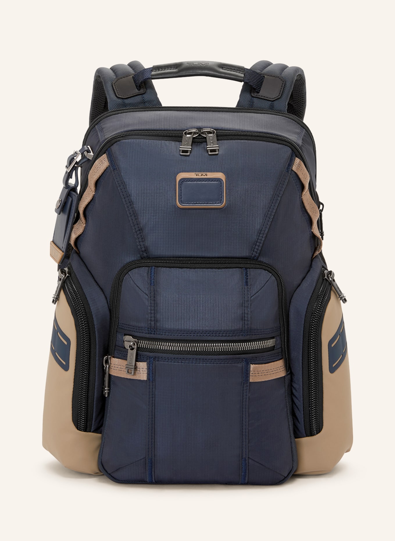 TUMI ALPHA BRAVO backpack NAVIGATION with laptop compartment, Color: DARK BLUE/ BEIGE (Image 1)