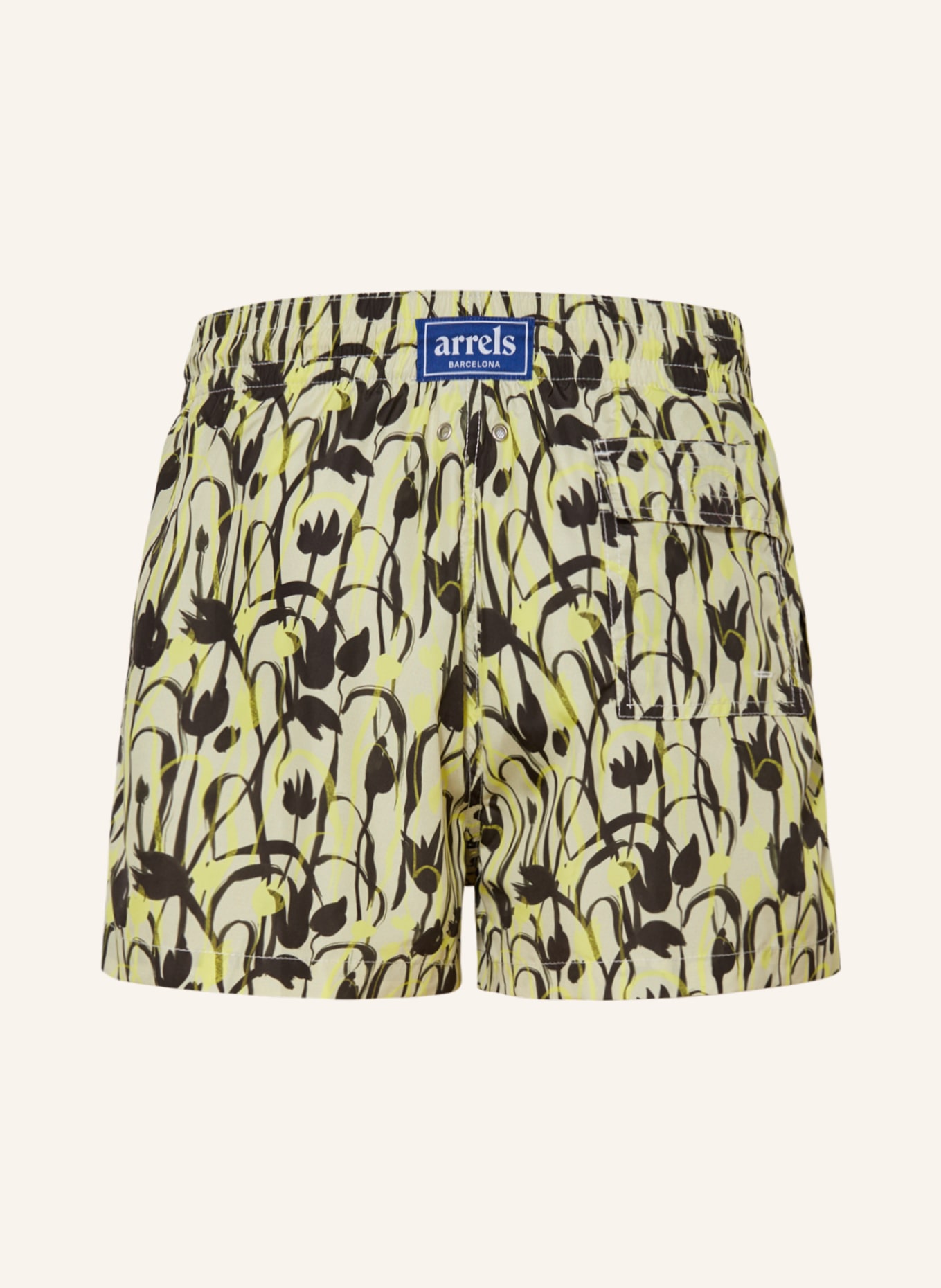 arrels BARCELONA Swim shorts BEIGE TULIPS × CECILIA CARLSTED, Color: YELLOW/ BLACK (Image 2)