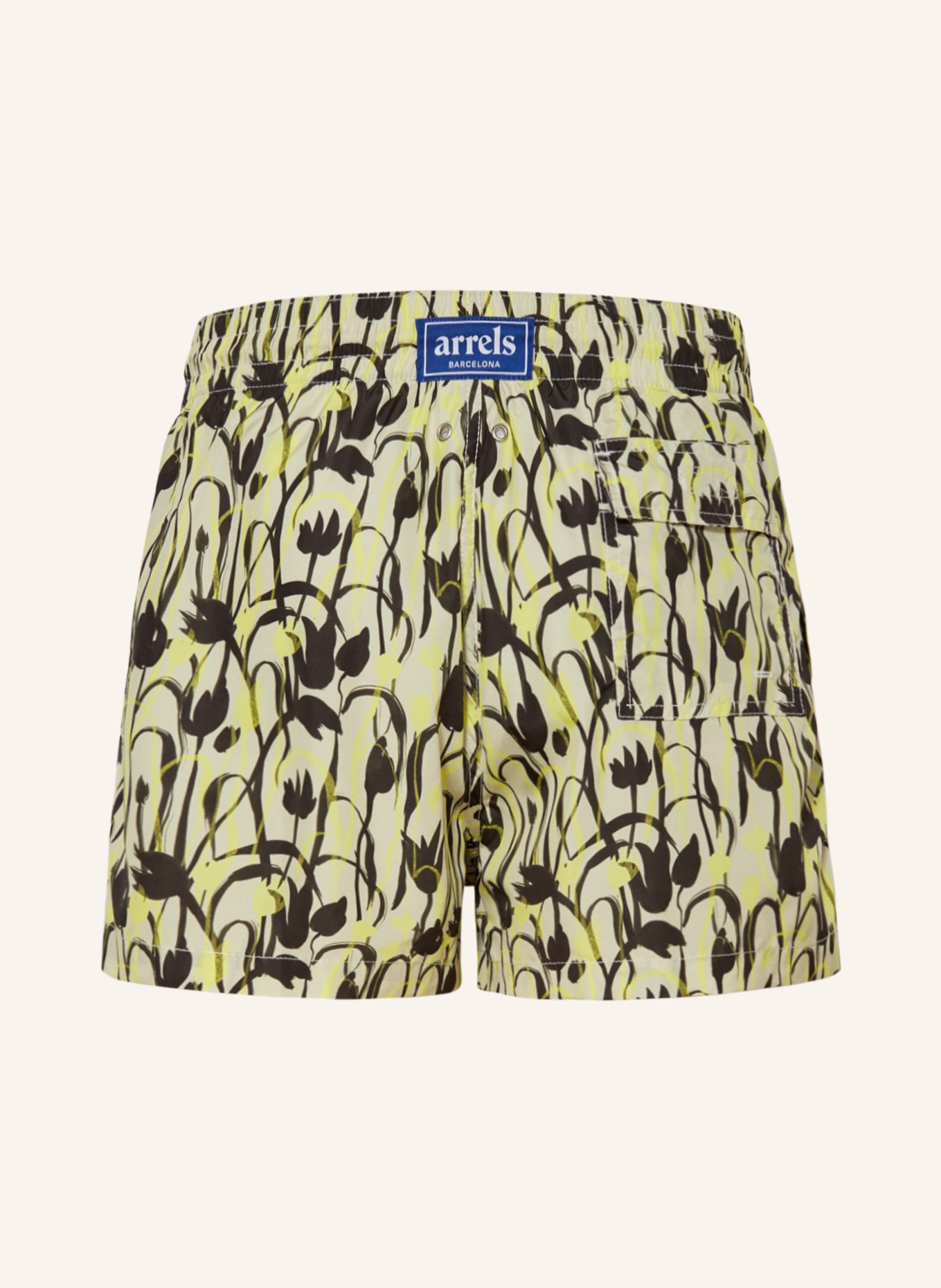 arrels BARCELONA Badeshorts BEIGE TULIPS × CECILIA CARLSTED, Farbe: GELB/ SCHWARZ (Bild 2)